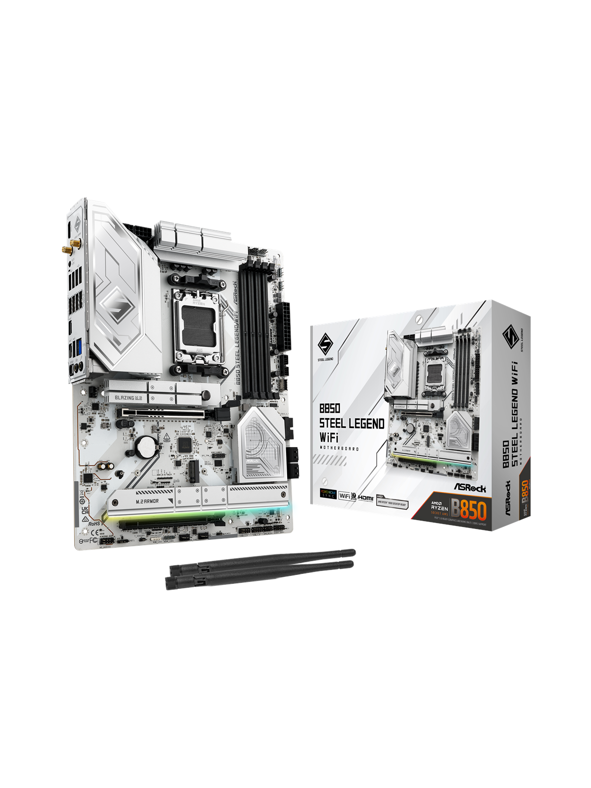 Asrock B850 Steel Legend Wifi Mainboard - Amd B850 - Amd Am5 Socket - Ddr5 Ram - Atx - 90-mxbqs0-a0uayz