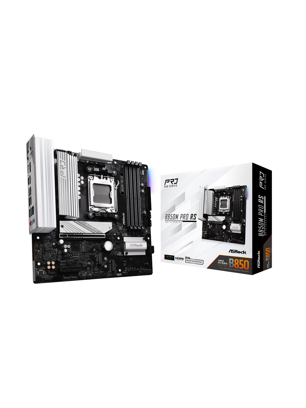 Asrock B850m Pro RS Mainboard - Amd B850 - Amd Am5 Socket - Ddr5 Ram - Micro-atx - 90-mxbr60-a0uayz