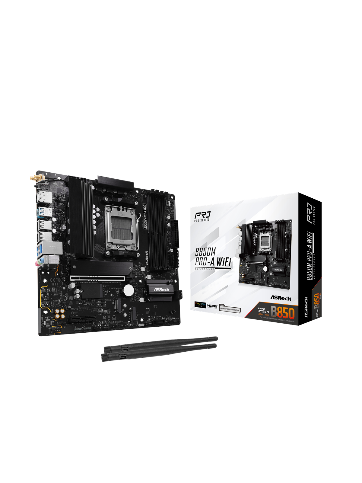 Asrock B850m Pro-a Wifi Mainboard - Amd B850 - Amd Am5 Socket - Ddr5 Ram - Micro-atx - 90-mxbr90-a0uayz