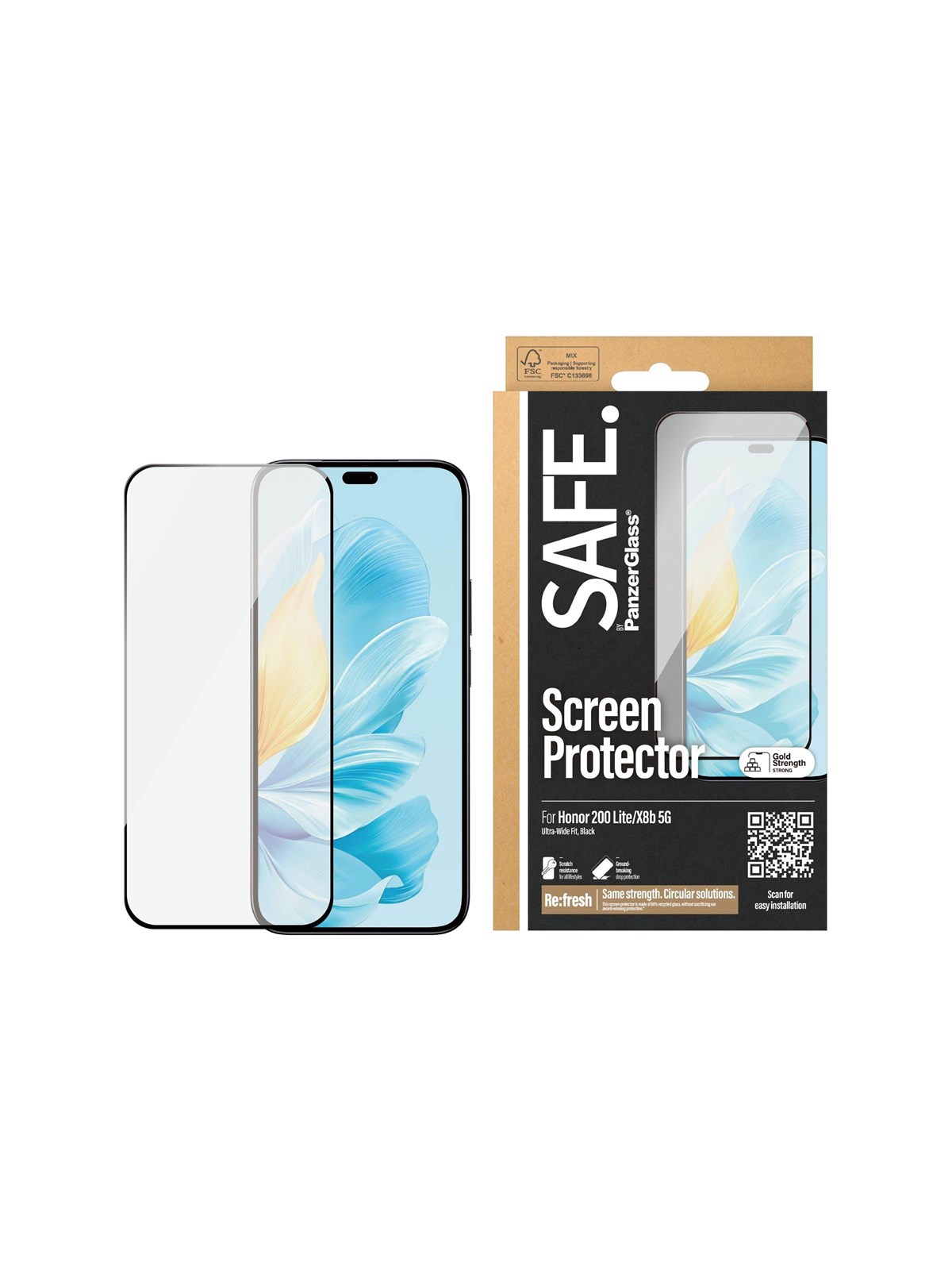 Safe by Panzerglass Screen Protector Honor 200 Lite 5G | X8b | Ultra-wide Fit - Handys Schutzfolie - Safe95932