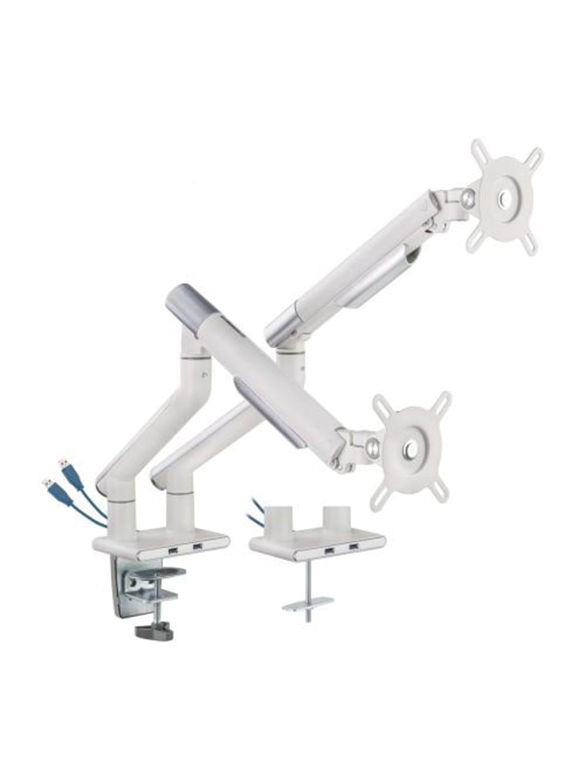 Dutzo Monitorarm Für 2 Monitore (17"-32") - Slim Usb Version (Weiß) - Monitorhalterung - Mmasliuw-2