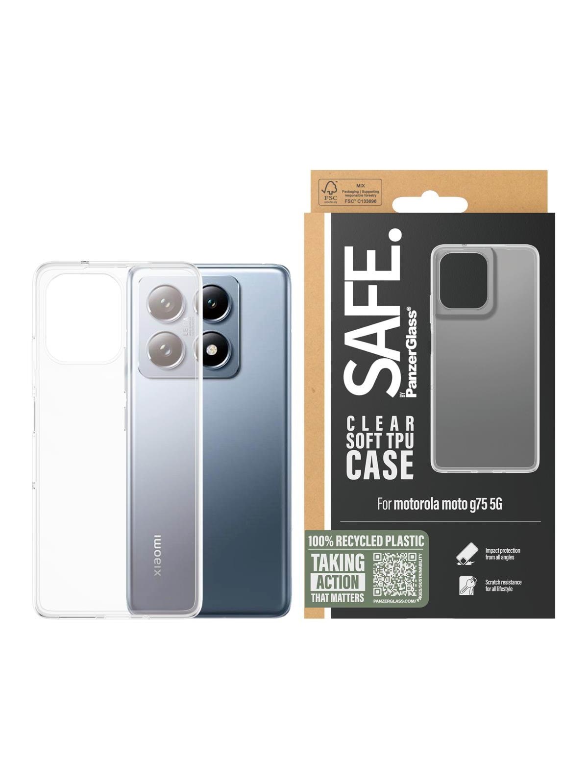 Safe. by Panzerglass Tpu Case Transparent Moto G75 5G | Ultra-wide Fit - Handys Cover Cases - Safe95863