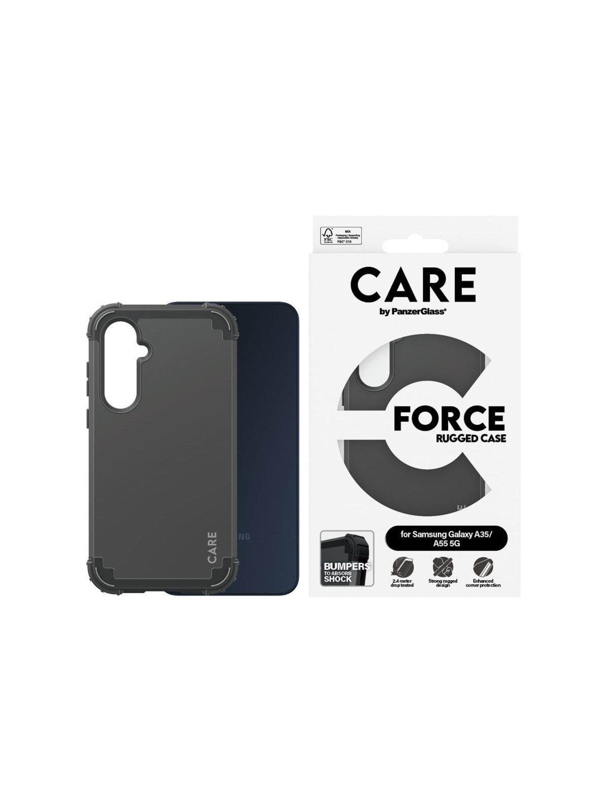 Care by Panzerglass Fashionable Case Black Force Samsung Galaxy A35 5G | A55 5G - Handys Cover Cases - Panzer1985