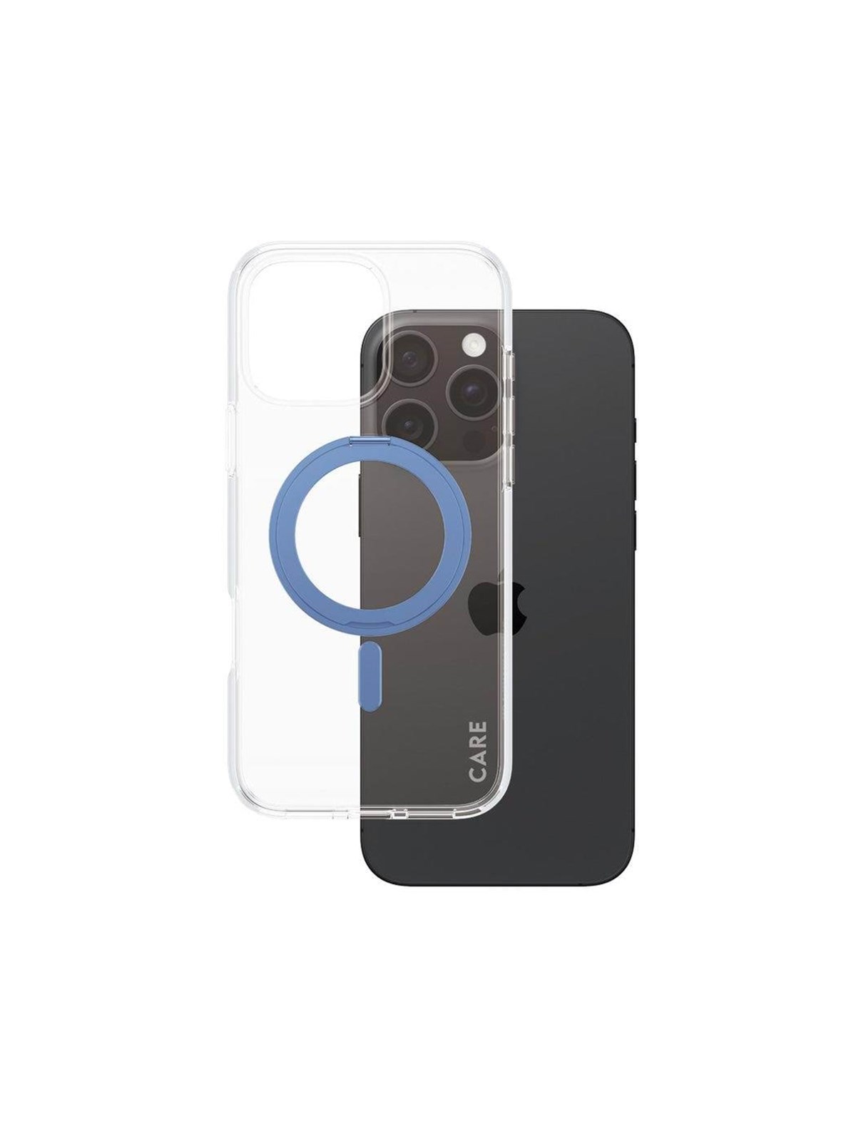Care by Panzerglass Feature Case Transparent w. Blue Kickstand & Magsafe Iphone 16 Pro Max - Handys Cover Cases - Panzer1319