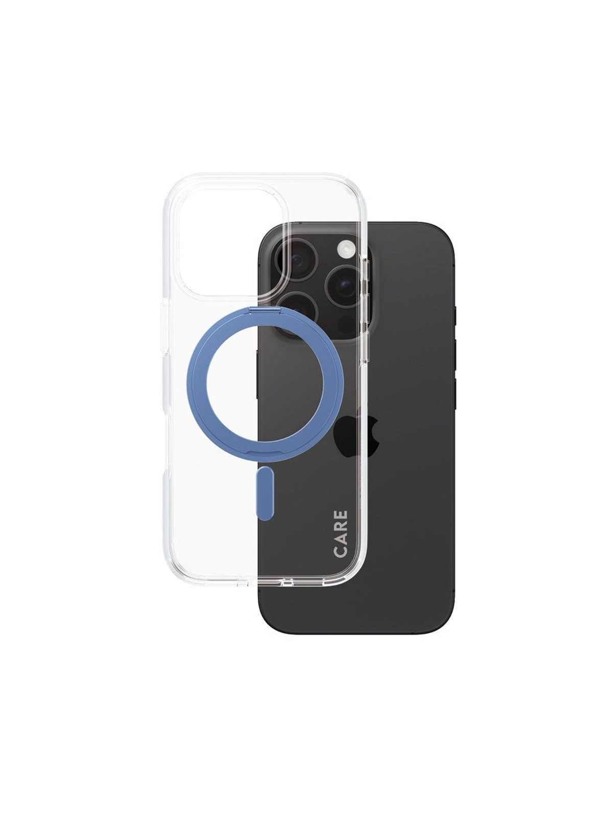 Care by Panzerglass Feature Case Transparent w. Blue Kickstand & Magsafe Iphone 16 Pro - Handys Cover Cases - Panzer1317