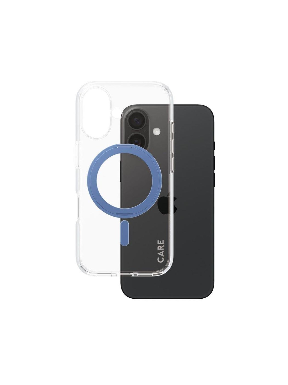 Care by Panzerglass Feature Case Transparent w. Blue Kickstand & Magsafe Iphone 16 - Handys Cover Cases - Panzer1316
