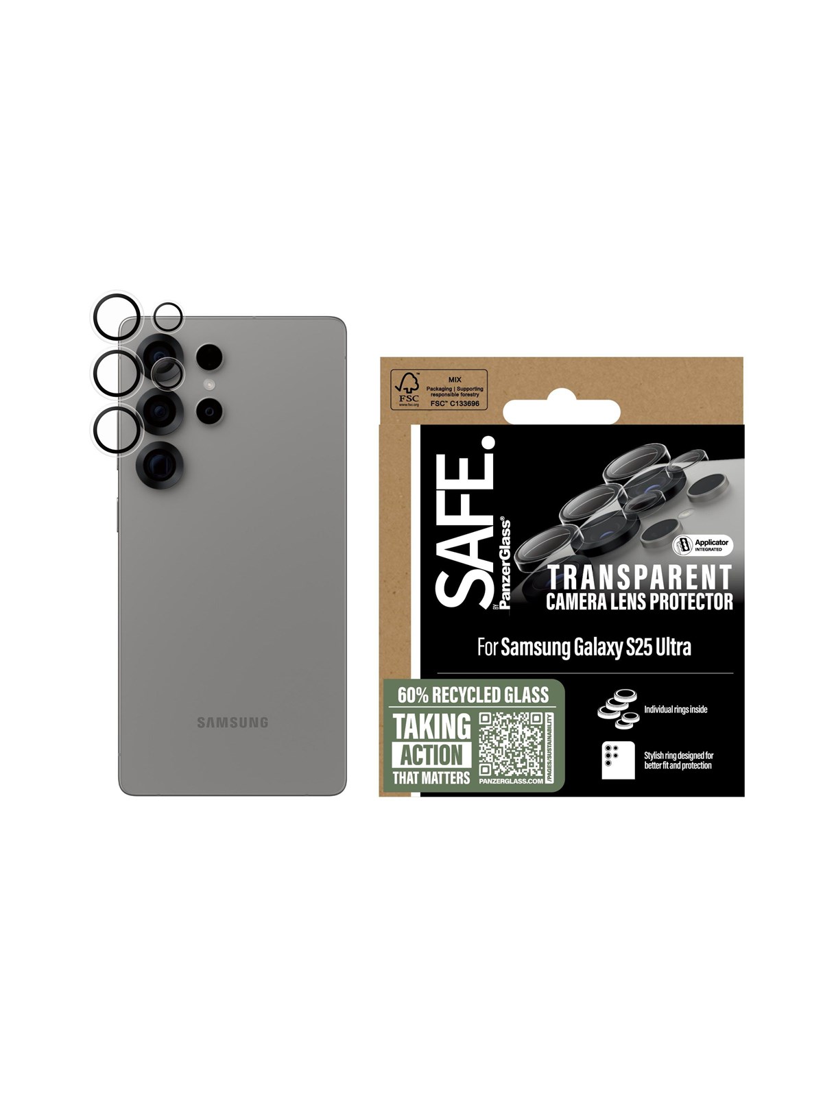 Safe by Panzerglass Camera Lens Protector Transparent Samsung Galaxy S25 Ultra - Handys Schutzfolie - Sarritrg38488