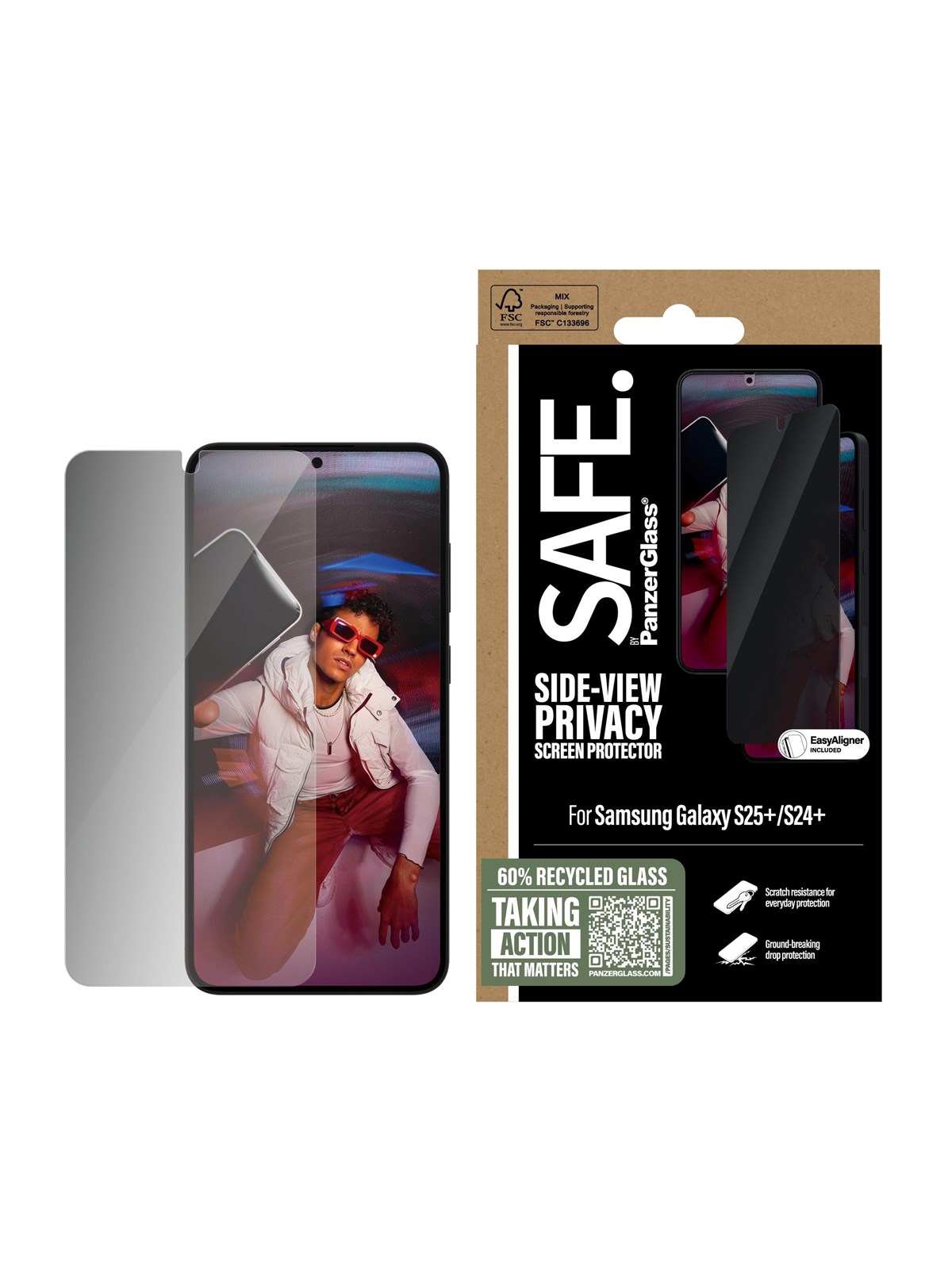 Safe by Panzerglass Privacy Screen Protector Samsung Galaxy S25+ | Ultra-wide Fit - Handys Schutzfolie - Sarpuwfg37942