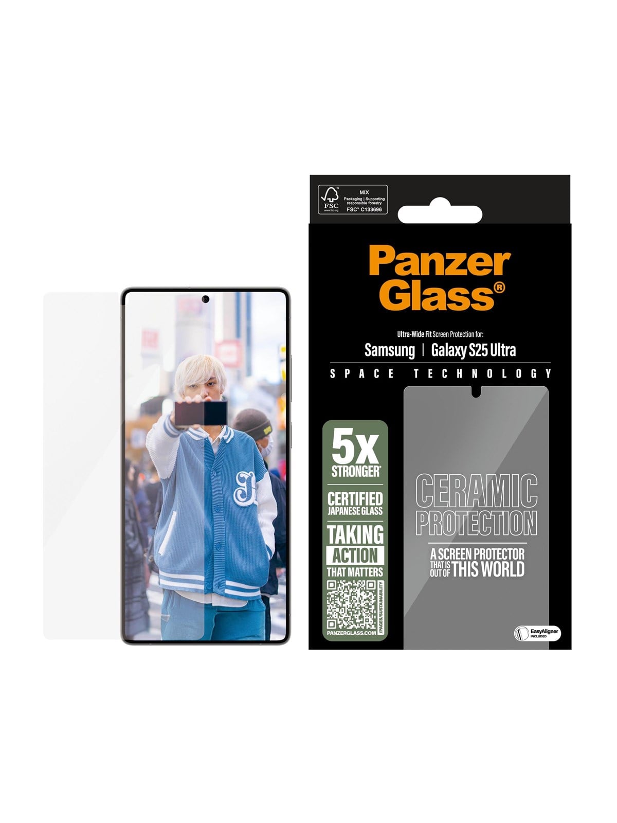 Panzerglass Ceramic Screen Protector Samsung Galaxy S25 Ultra | Ultra-wide Fit - Handys Schutzfolie - Pgruwfcg38488