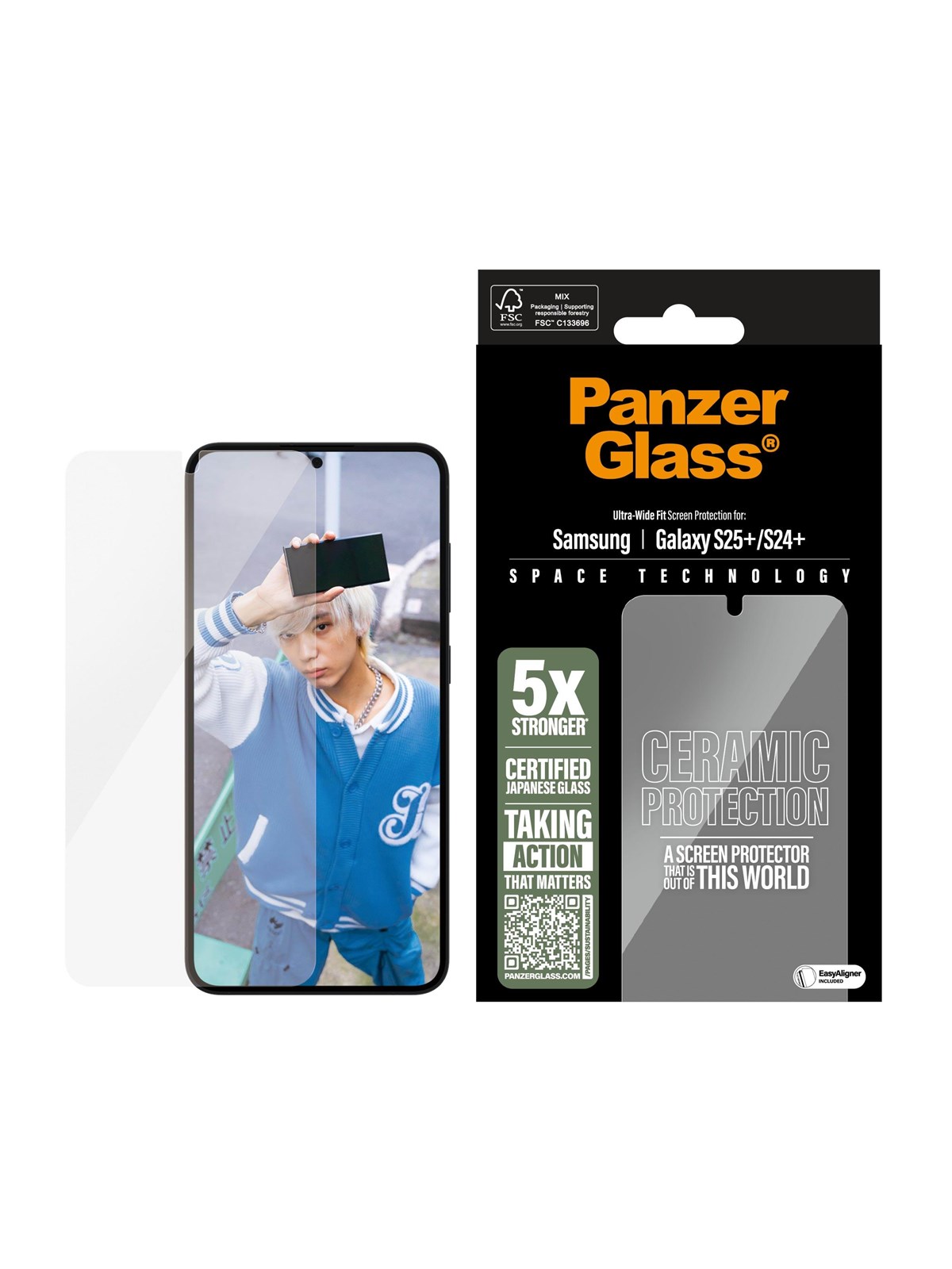 Panzerglass Ceramic Screen Protector Samsung Galaxy S25+ | Ultra-wide Fit - Handys Schutzfolie - Pgruwfcg37942