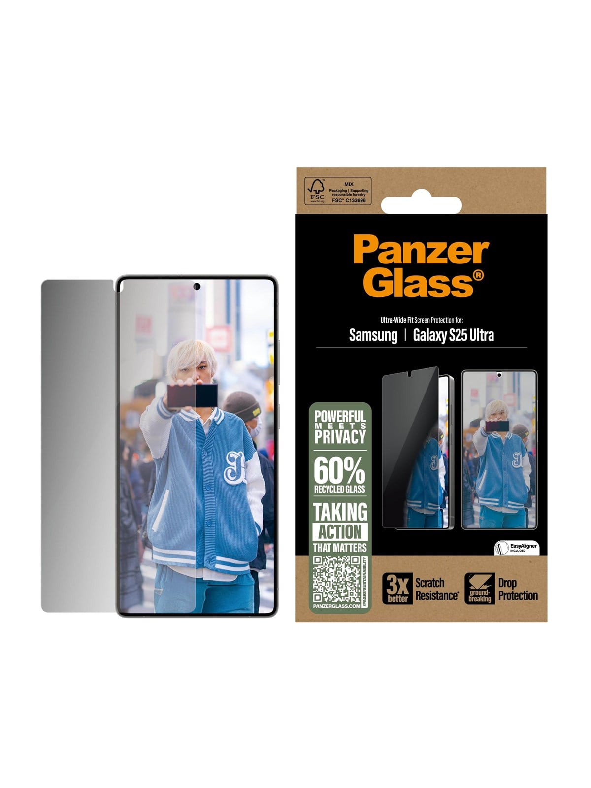 Panzerglass Privacy Screen Protector Samsung Galaxy S25 Ultra | Ultra-wide Fit - Handys Schutzfolie - Pgrpuwfg38488