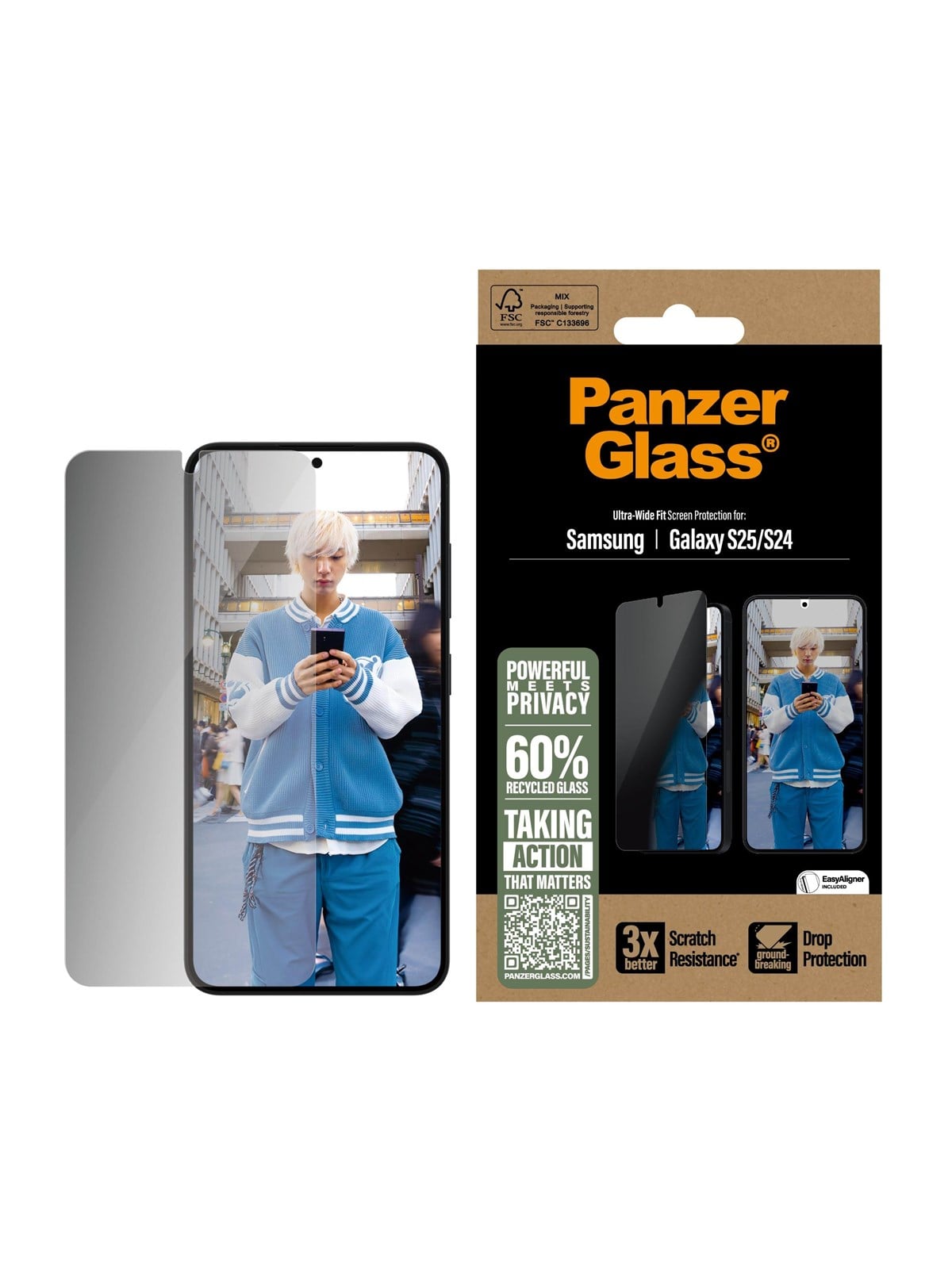 Panzerglass Privacy Screen Protector Samsung Galaxy S25 | Ultra-wide Fit - Handys Schutzfolie - Pgrpuwfg38388