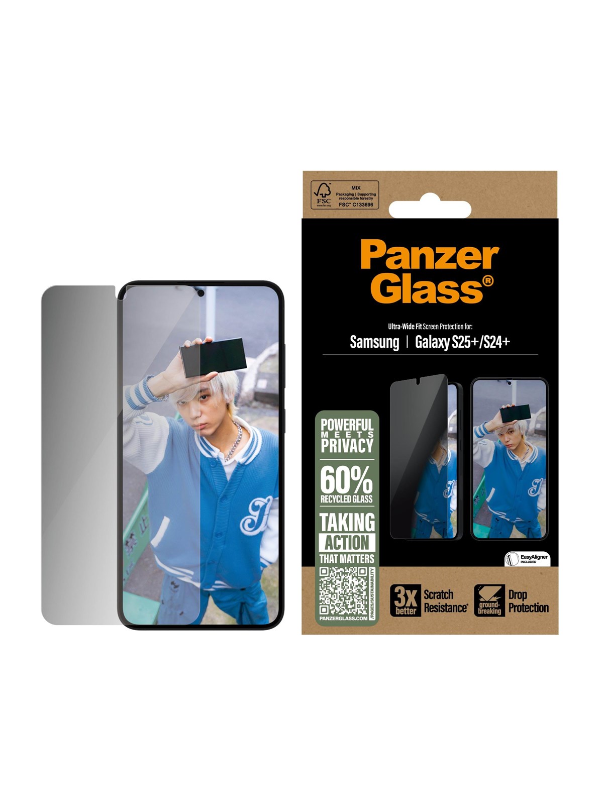 Panzerglass Privacy Screen Protector Samsung Galaxy S25+ | Ultra-wide Fit - Handys Schutzfolie - Pgrpuwfg37942