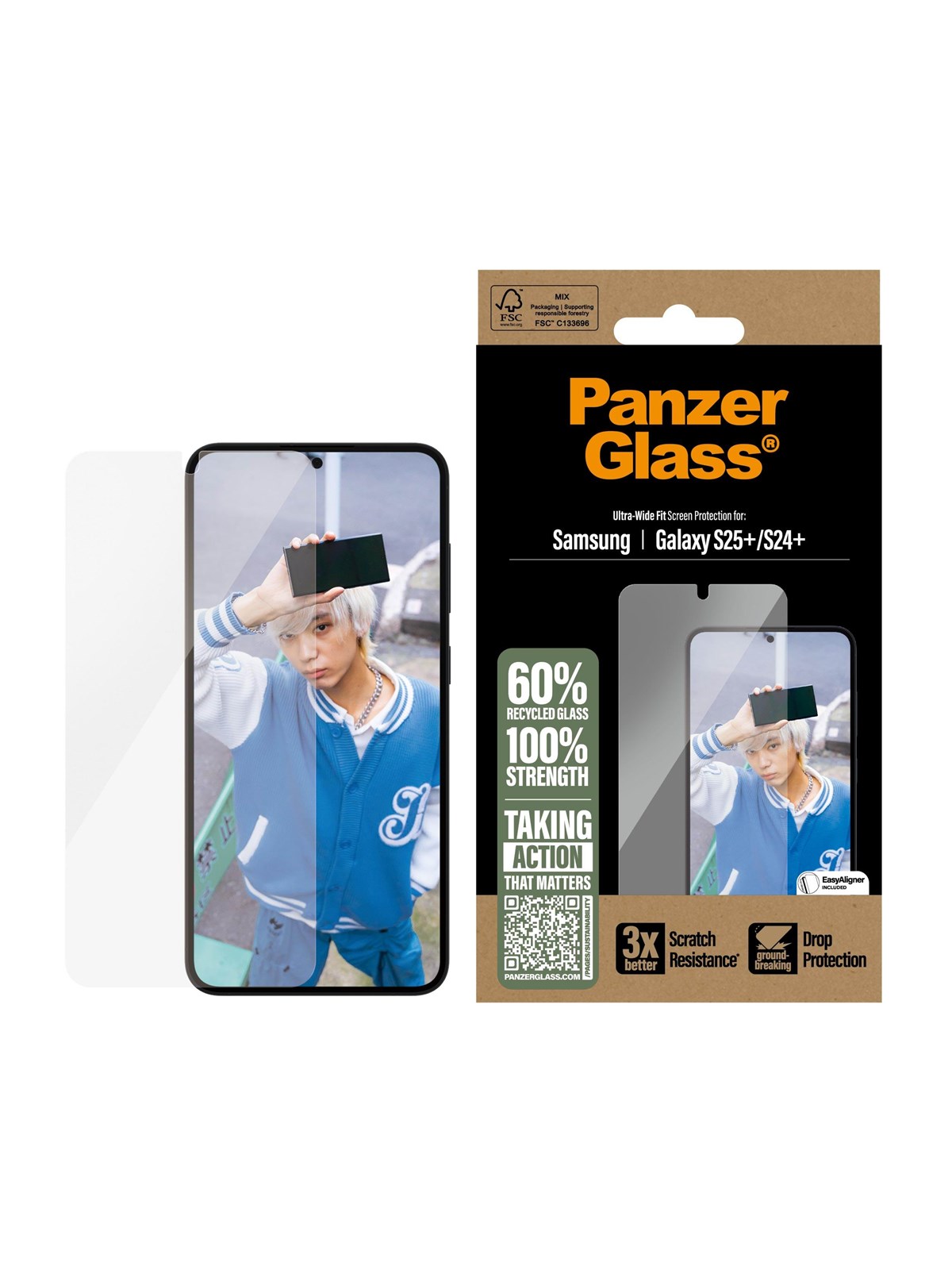 Panzerglass Screen Protector Samsung Galaxy S25+ | Ultra-wide Fit - Handys Schutzfolie - Pgrnuwfg37942
