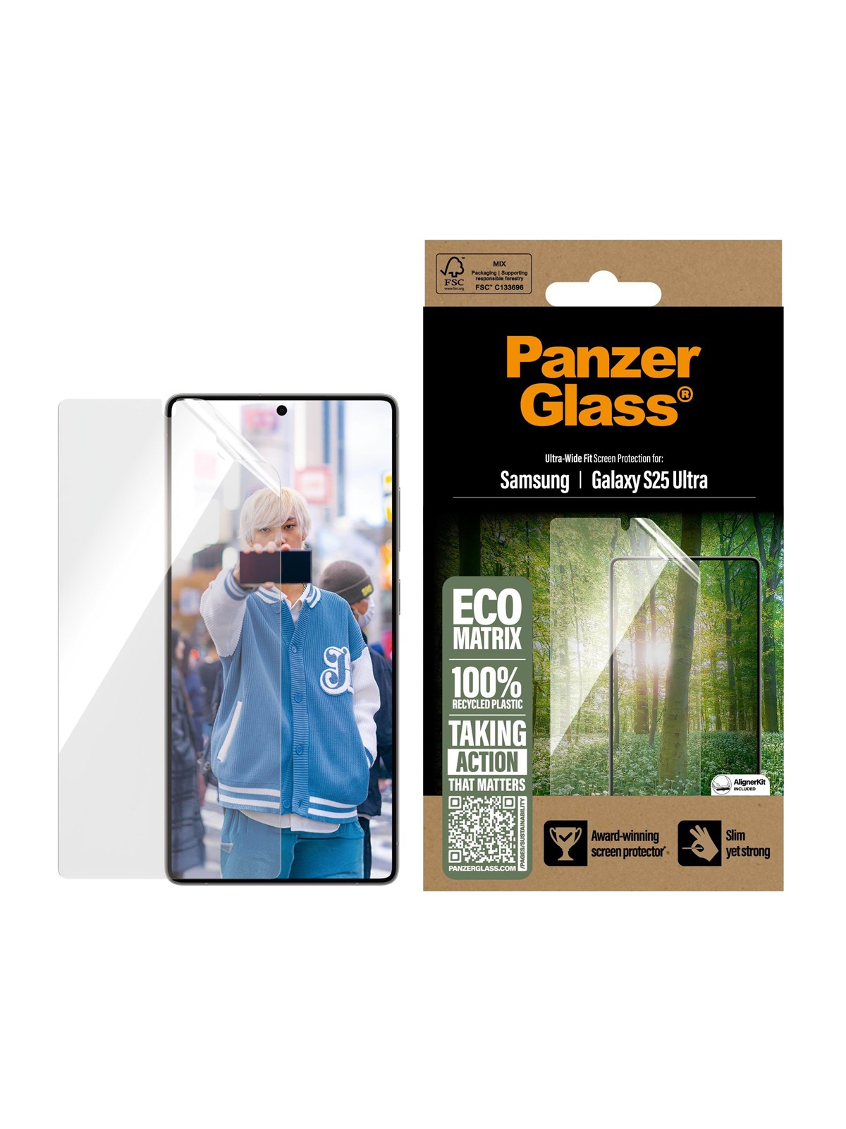 Panzerglass Eco Matrix Screen Protector Samsung Galaxy S25 Ultra | Ultra-wide Fit - Handys Schutzfolie - Pgrmuwfg38488
