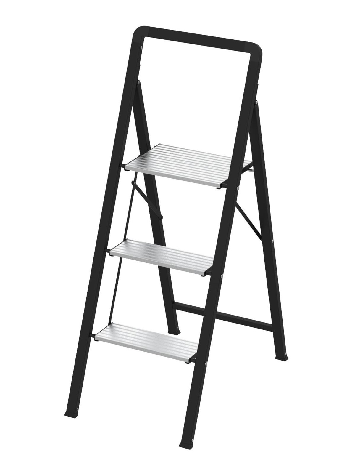 Home>it 3-rung Step Ladder Height 113 cm H113 x W41 x Thickness Only 4.8 cm - Haus Garten - 58723