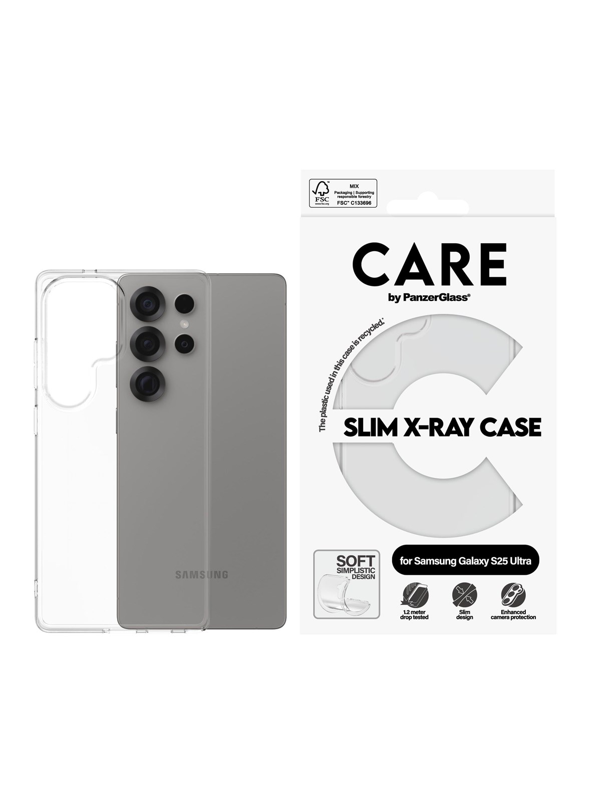 Care by Panzerglass Fashionable Case Transparent X-ray Soft Basic Samsung Galaxy S25 Ultra - Handys Cover Cases - Crrfaxrg38488