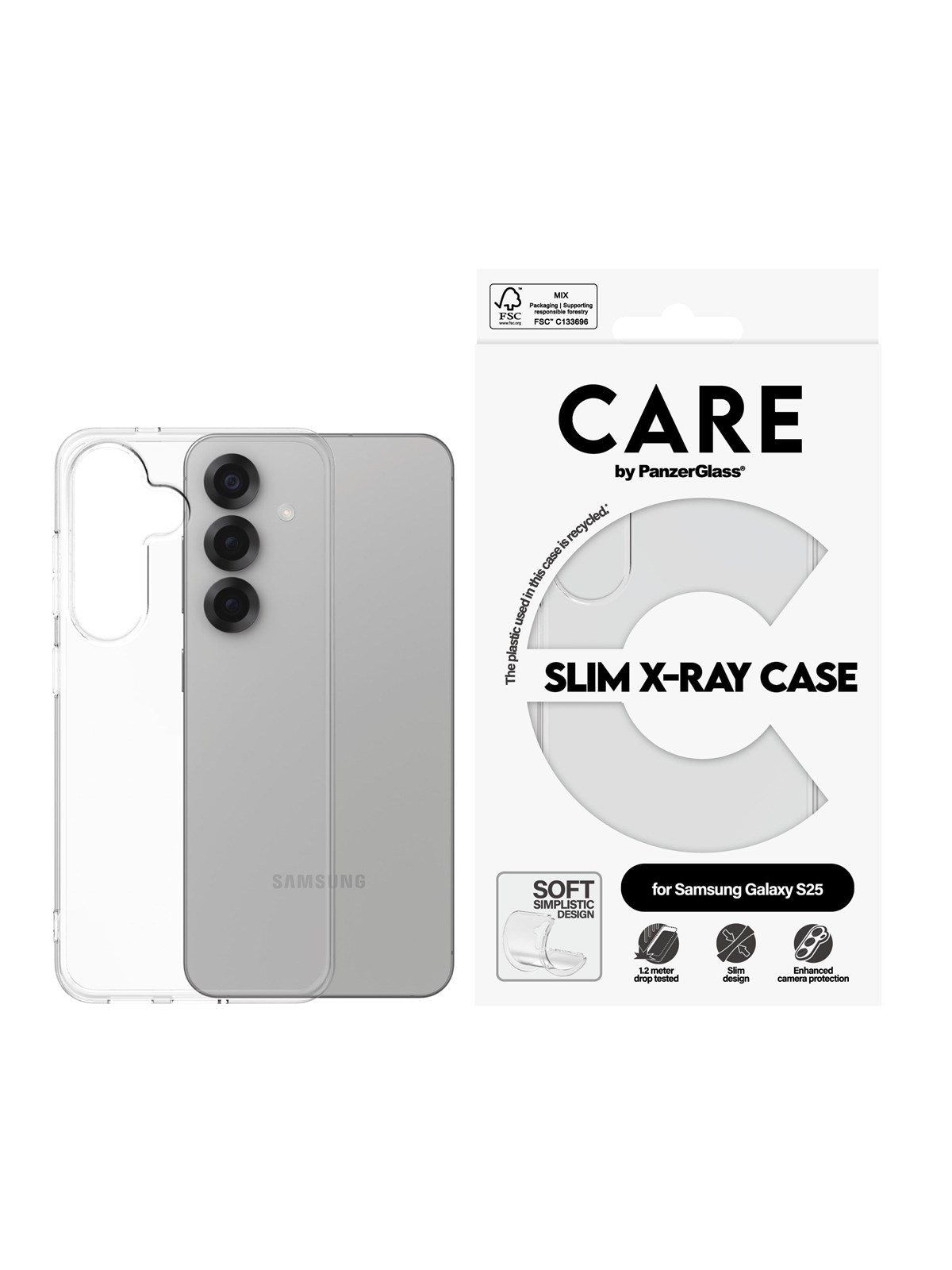 Care by Panzerglass Fashionable Case Transparent X-ray Soft Basic Samsung Galaxy S25 - Handys Cover Cases - Crrfaxrg38388