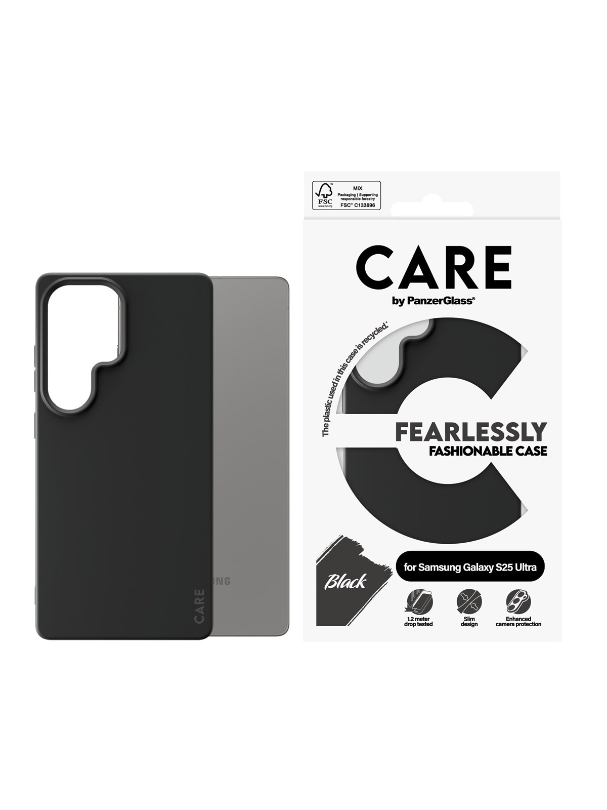 Care by Panzerglass Fashionable Case Black Samsung Galaxy S25 Ultra - Handys Cover Cases - Crrfabcg38488