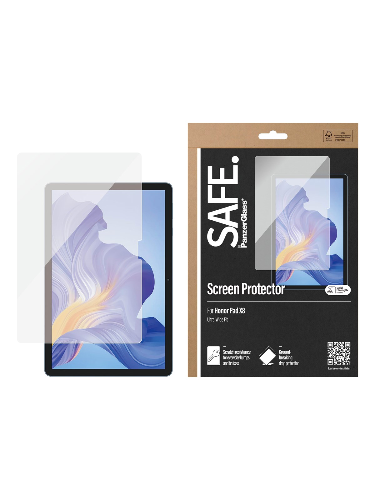 Safe. by Panzerglass Screen Protector Honor Pad X8 | Ultra-wide Fit - Tablets Anderes Zubehoer - Safe95592