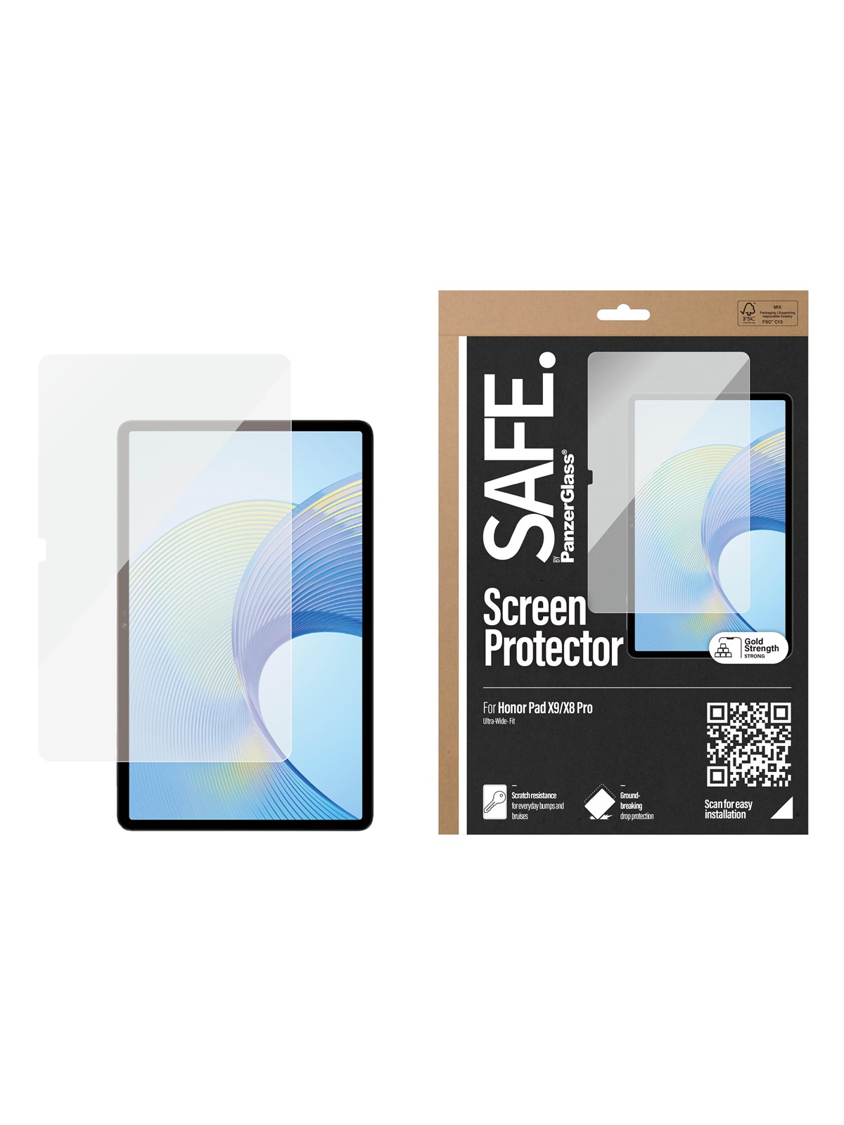 Safe. by Panzerglass Screen Protector Honor Pad X9 | Ultra-wide Fit - Tablets Anderes Zubehoer - Safe95593