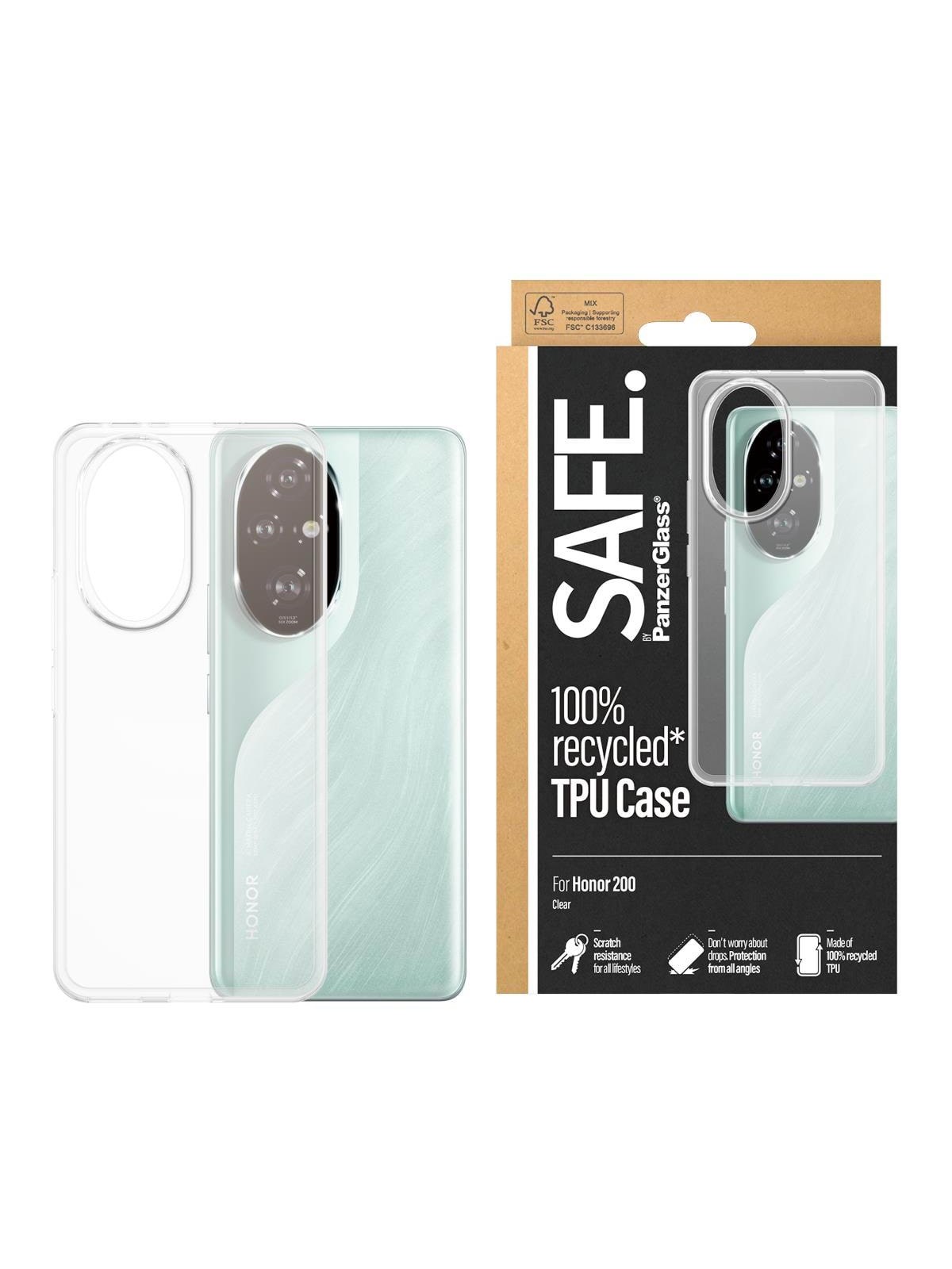 Safe. by Panzerglass Tpu Case For Honor 200 | Transparent - Handys Cover Cases - Safe95978
