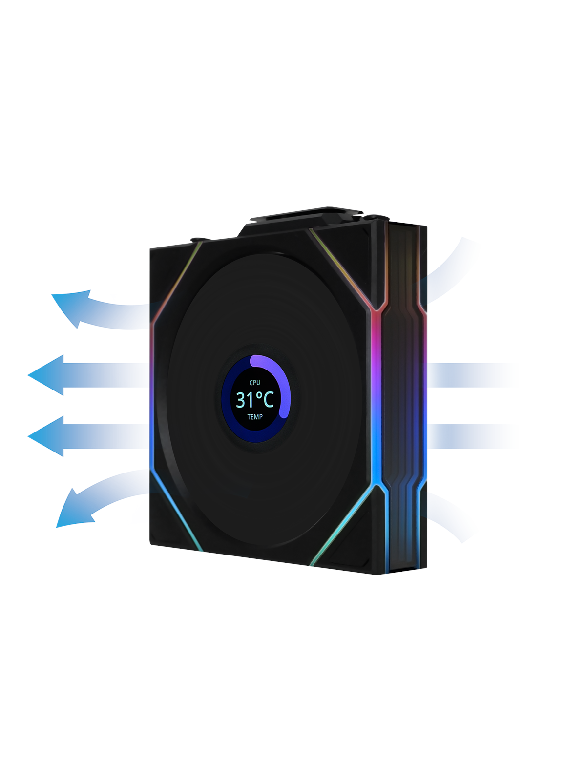 Lian Li Uni Fan TL Wireless Lcd Reverse - Gehäuselüfter - 120mm - Schwarz Mit Rgb Led - 33 Dba - Gehaeuseluefter - G99.12rtllcd1w1b.00