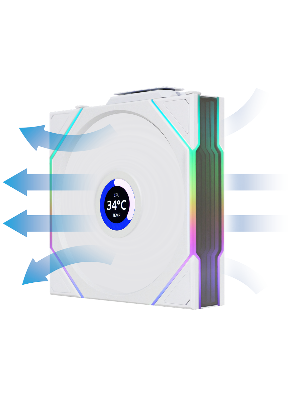Lian Li Uni Fan TL Wireless Lcd Reverse 3 Pack - Gehäuselüfter - 120mm - Weiß - 33 Dba - Gehaeuseluefter - G99.12rtllcd1w3w.00