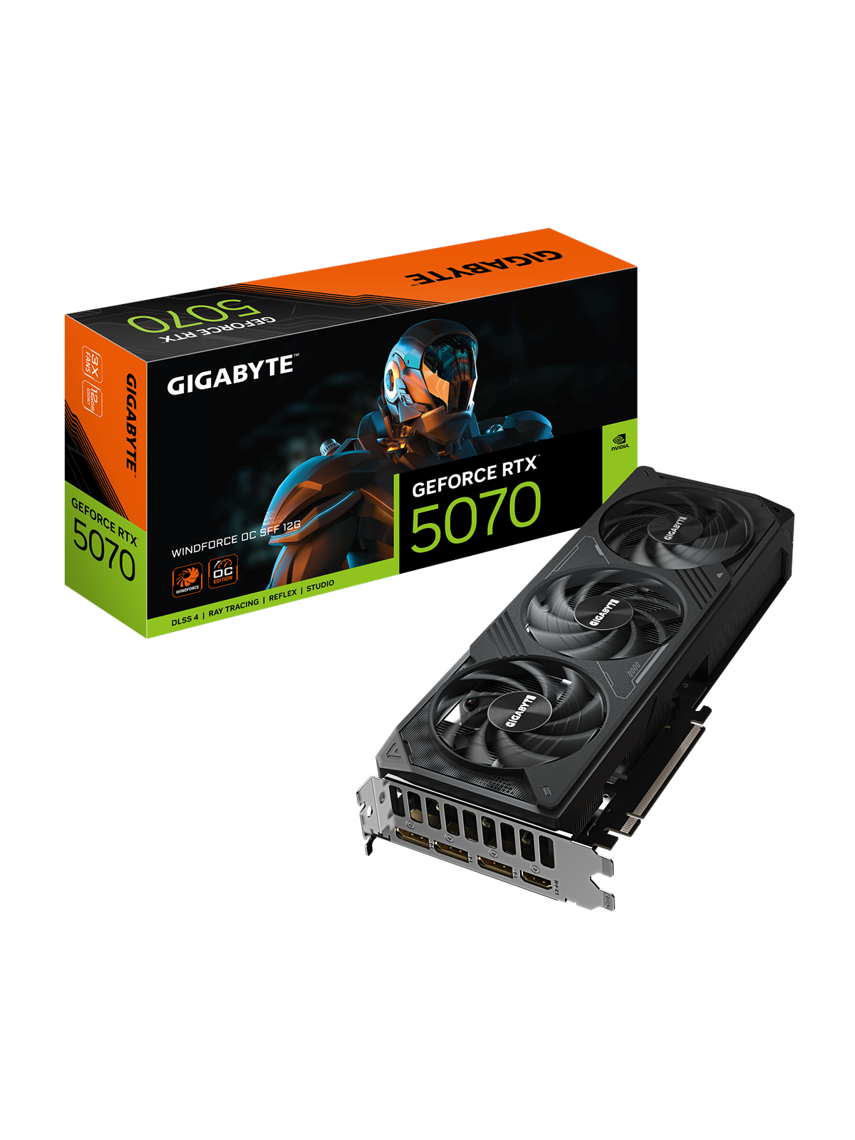 Gigabyte Geforce Rtx 5070 Windforce 3 OC - 12gb Gddr7 Ram - Grafikkarte - Gv-n5070wf3oc-12gd