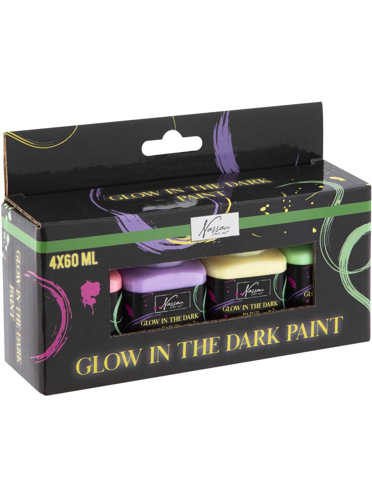 Nassau Acrylic Paint Glow In Dark 4*60ml - Kunst Handwerk Ausstattung - Ar0763/ge