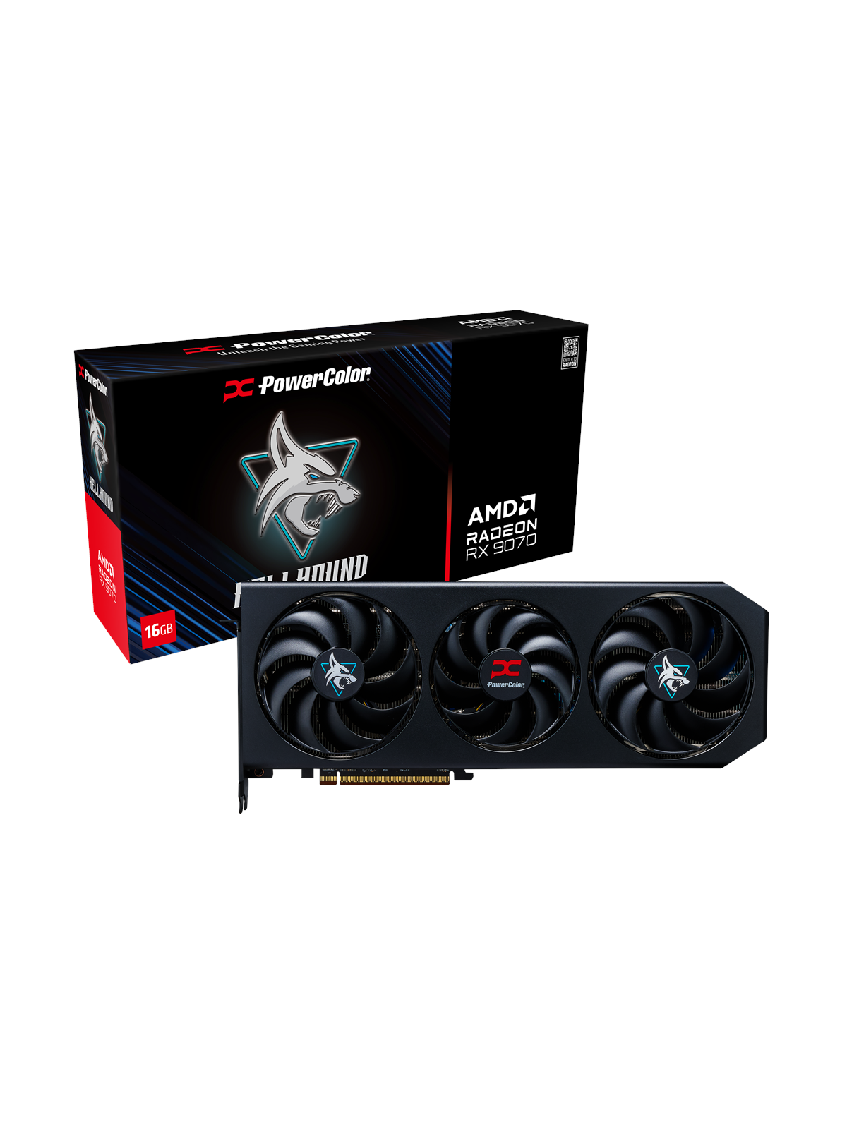 Powercolor Radeon RX 9070 Hellhound OC - 16gb Gddr6 Ram - Grafikkarte - Rx9070 16g-l/oc