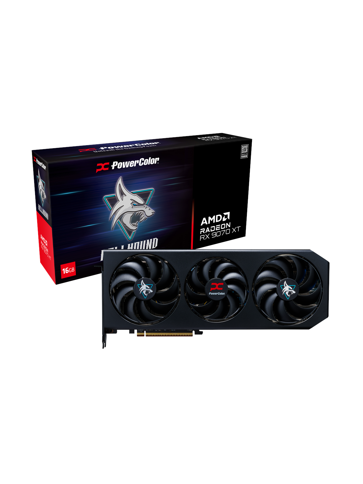 Powercolor Radeon RX 9070 XT Hellhound OC - 16gb Gddr6 Ram - Grafikkarte - Rx9070xt 16g-l/oc