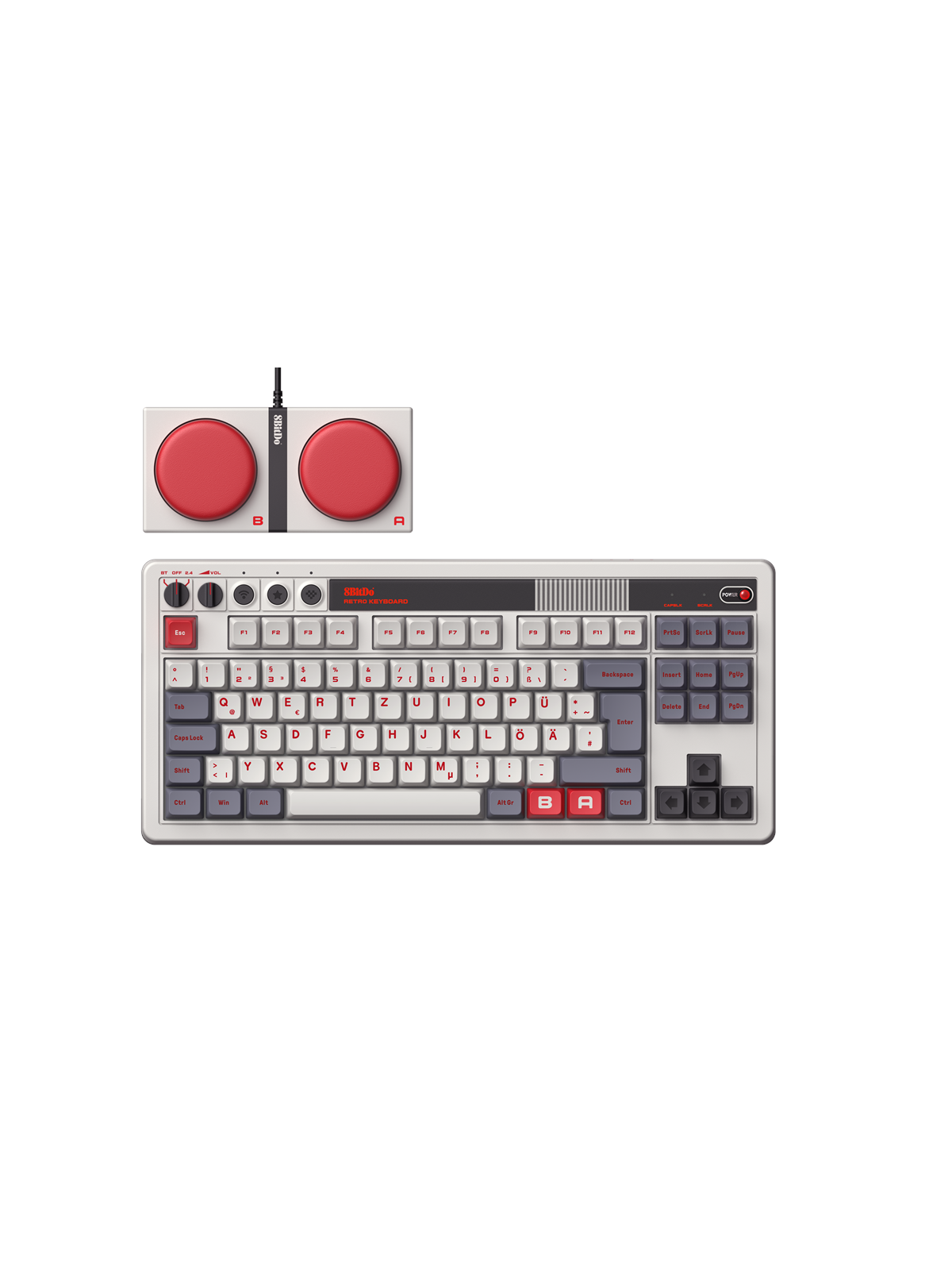 8bitdo Retro Mechanical Keyboard - N Edition Iso (Qwertz) - Deutsch - Grau - Tastaturen - Ret00485