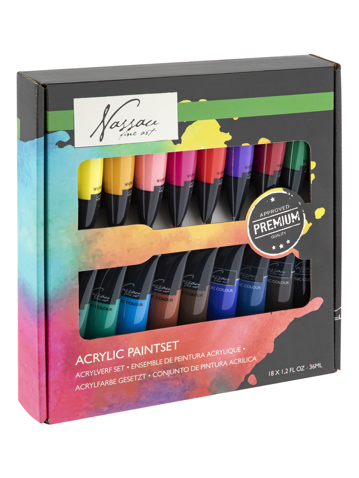 Nassau Paint Acrylic 18 x 36 ml - Kunst Handwerk Ausstattung - Ar0701/ge