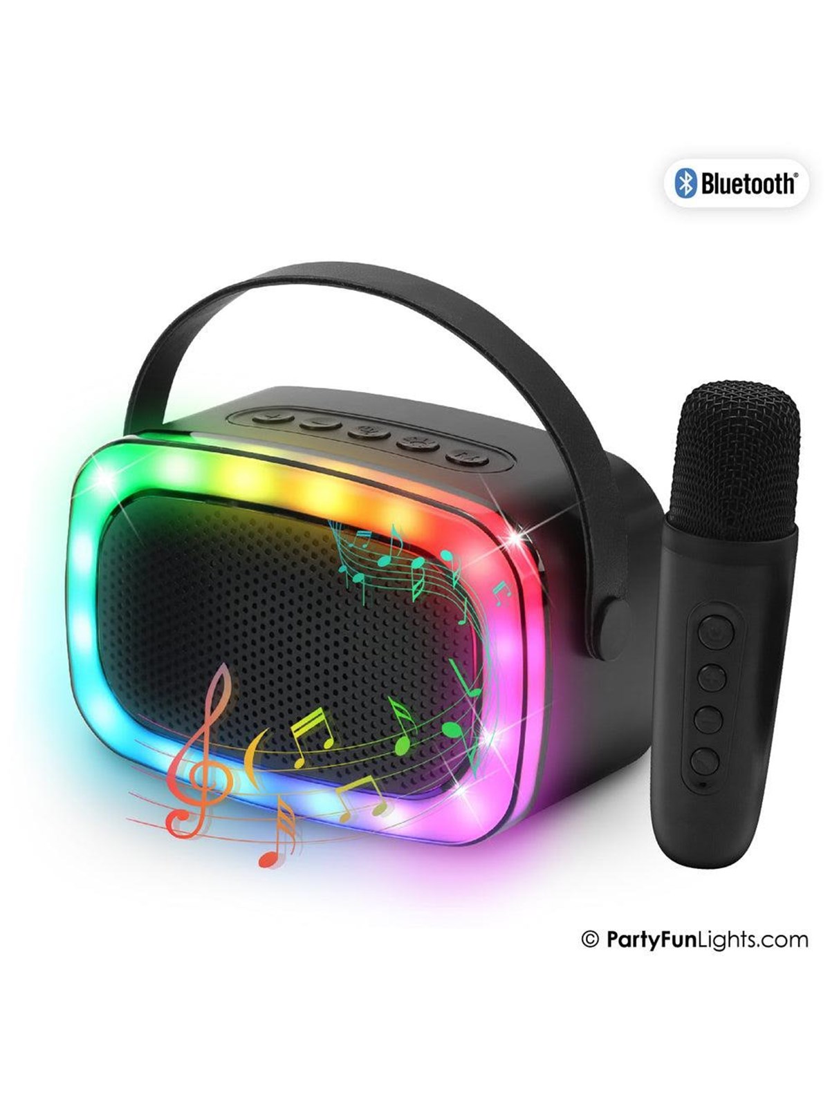 Partyfunlights Mini Karaoke Højttaler Med Trådløs Mikrofon - Musik - 605607