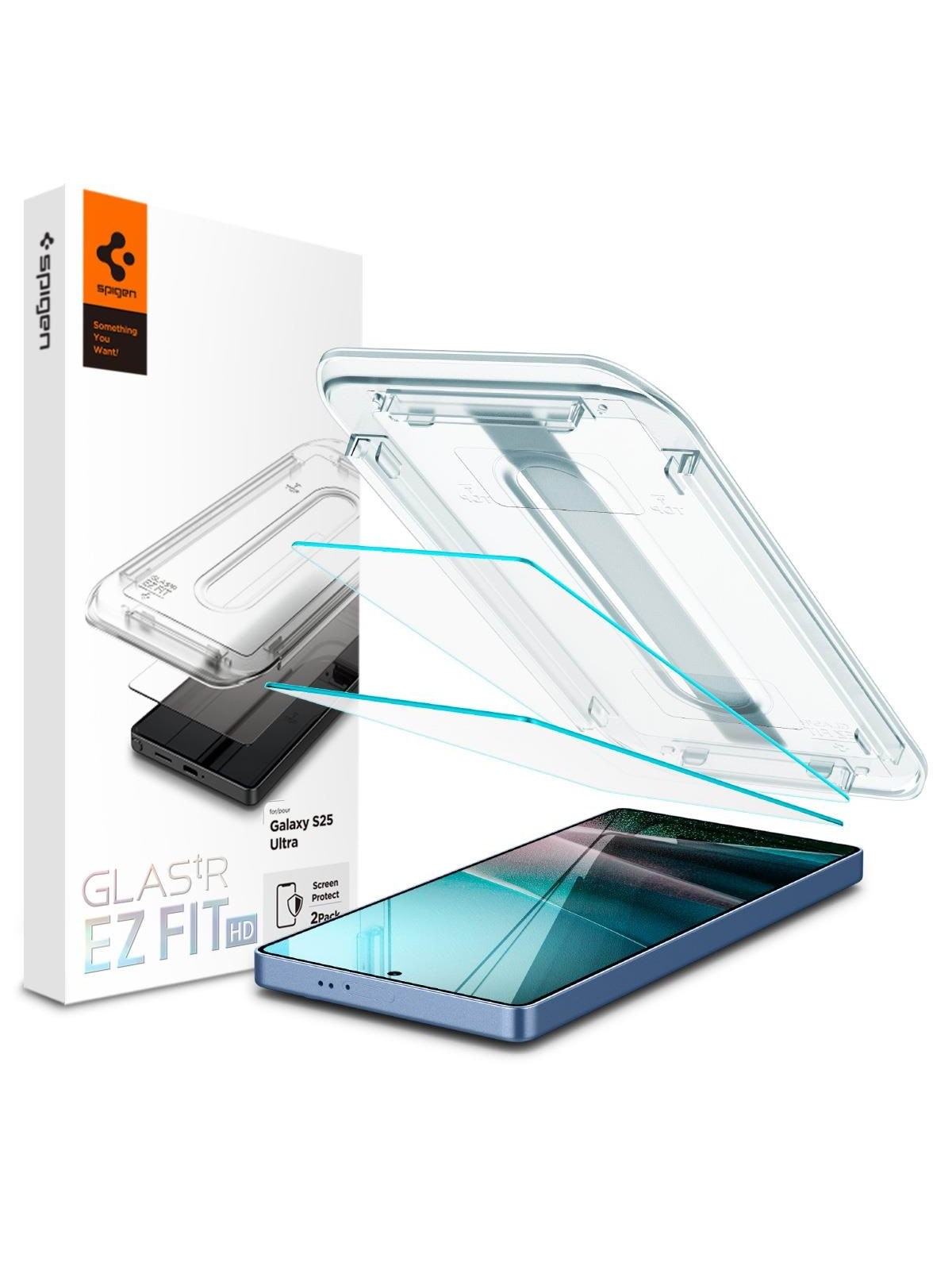 Spigen Glass tR EZ Fit HD 2 Pack - Transparency - Samsung Galaxy S25 Ultra - Handys Schutzfolie - Agl09082