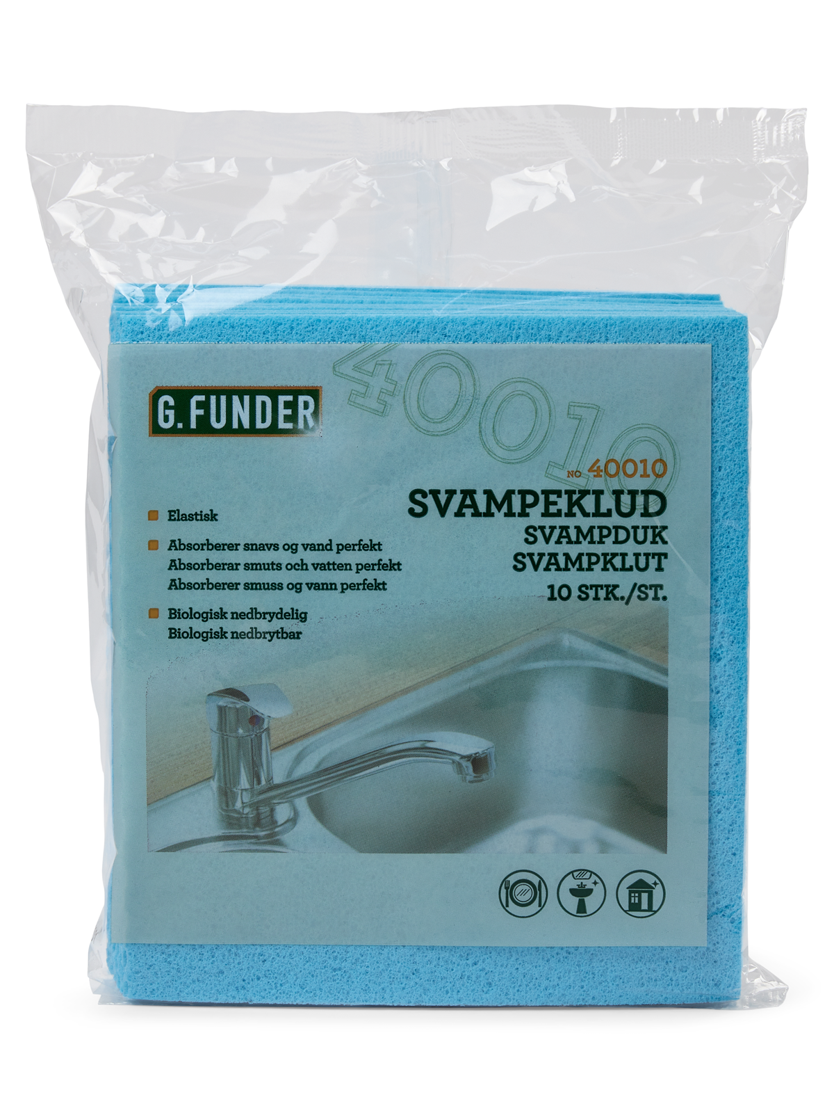 G.Funder Sponge Cloths Damp 10 Pcs. - Reinigung - 5701137400101