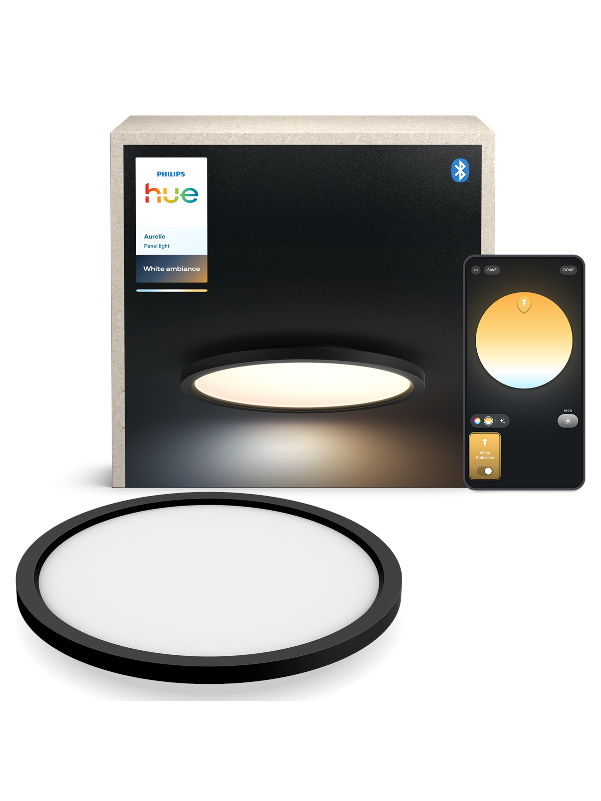 Philips Hue Aurelle Panel Round Black - Smart Home - 929003597902
