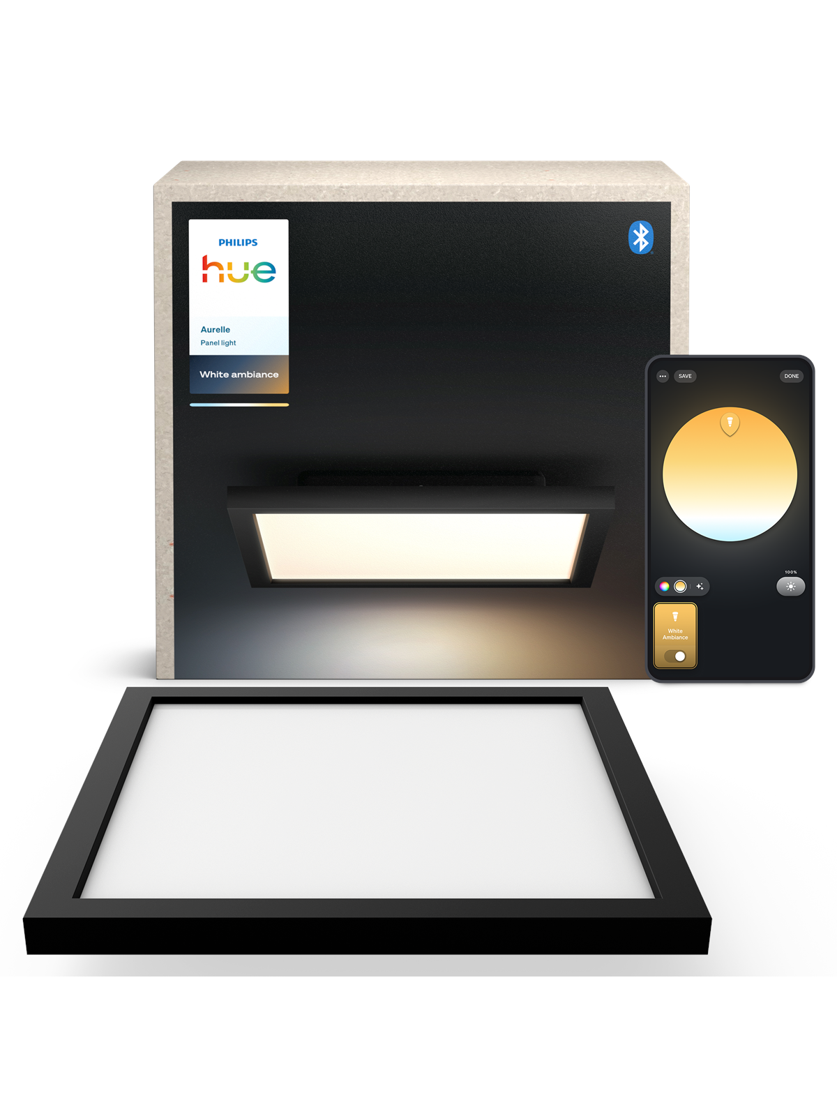 Philips Hue Aurelle Panel Square Black - Smart Home - 929003597802