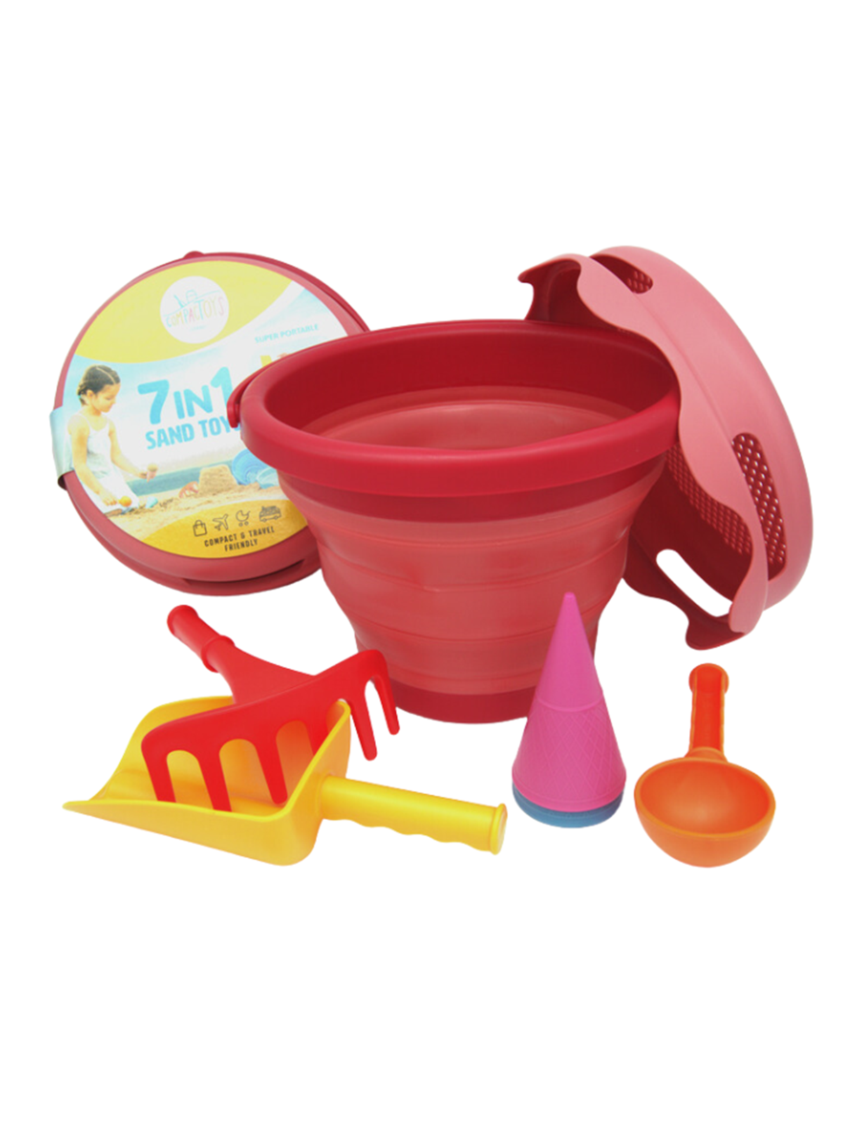 Compacttoys 7in1 Sandtoys // Red - Spiele im Freien - 7in1-red