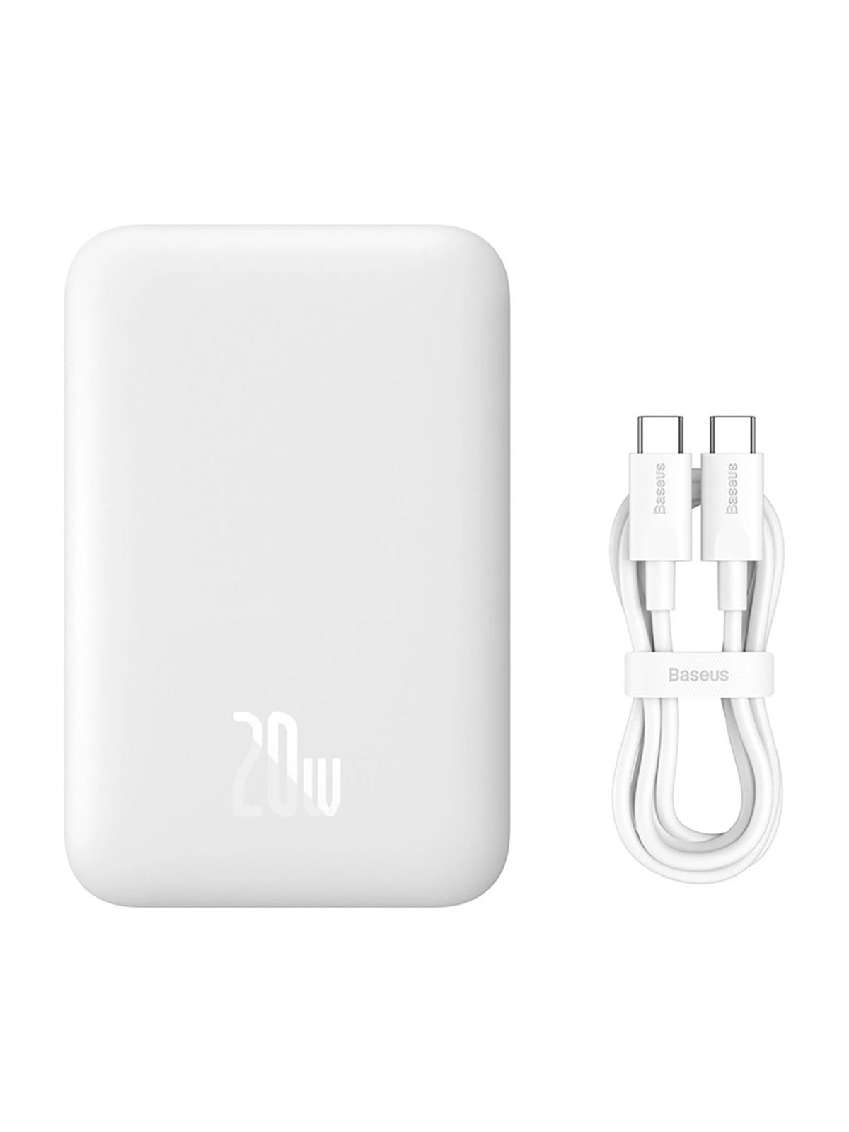 Baseus Magnetic Mini Air Ppcxm06a 6000mah 20w Power Bank With Simple Series Usb-c Cable - White Powerbank (Akku) - Weiß - 6000 Mah - Powerbank Akku - 