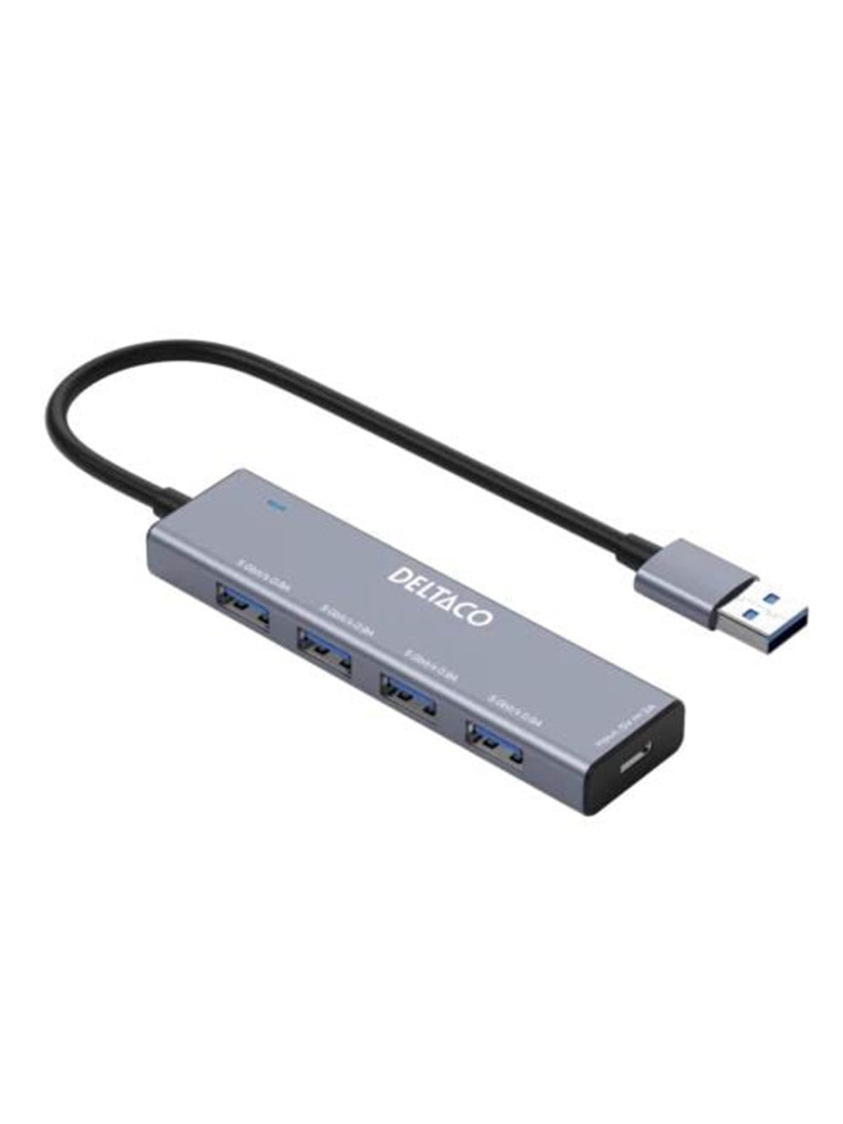 Deltaco Usb-a Hub - 4x Usb-a Female Usb-hubs - Usb 3.0 - 4 - Silber - Usb Hubs - Uh-738