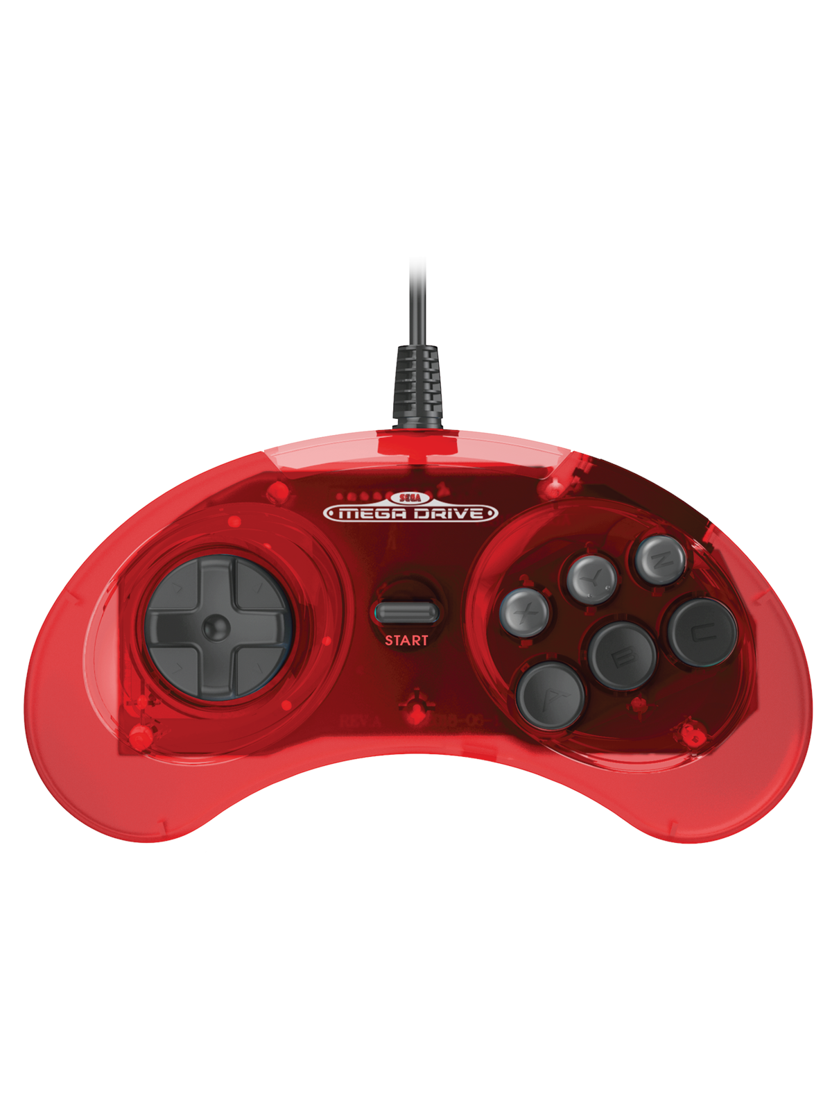 Retro-bit Crimson Red - Wired Controller - Sega Mega Drive - Gaming Zubehoer - 849172017399