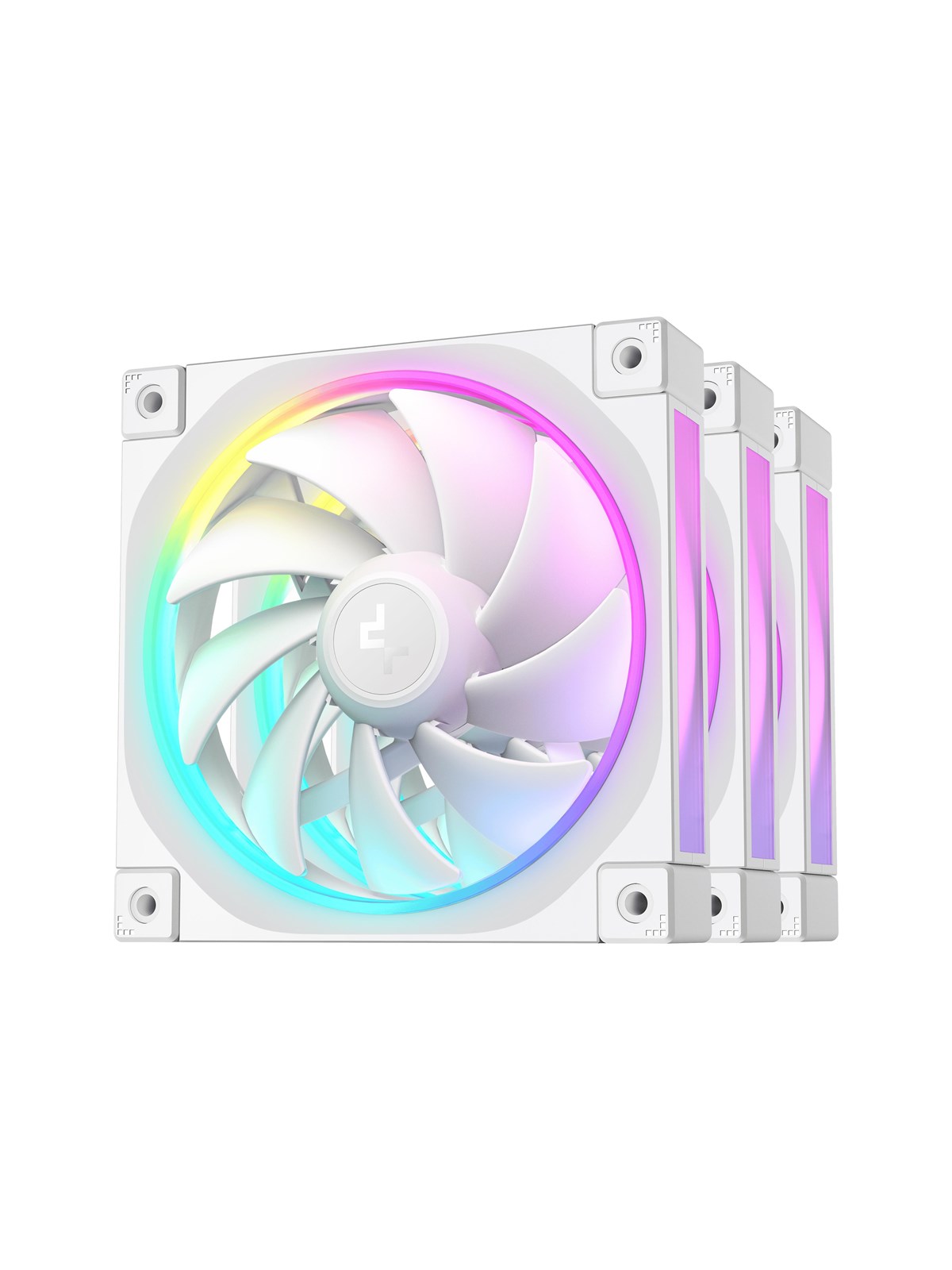 Deepcool Fl12 3in1 White (3-pack) - Gehäuselüfter - 120mm - Weiß Mit Rgb-beleuchtung - 32 Dba - Gehaeuseluefter - R-fl12-whapn3-g
