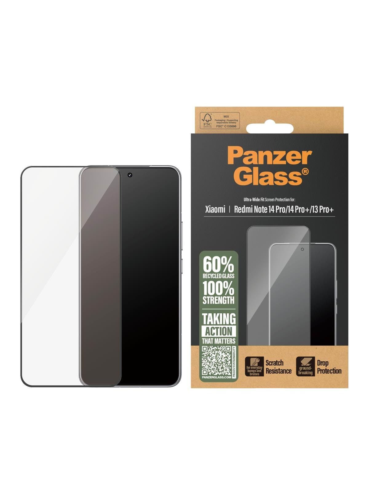 Panzerglass Screen Protector Xiaomi Redmi Note 14 Pro | 14 Pro+ | 13 Pro+ | Ultra-wide Fit - Handys Schutzfolie - Pgrnuwfg59453
