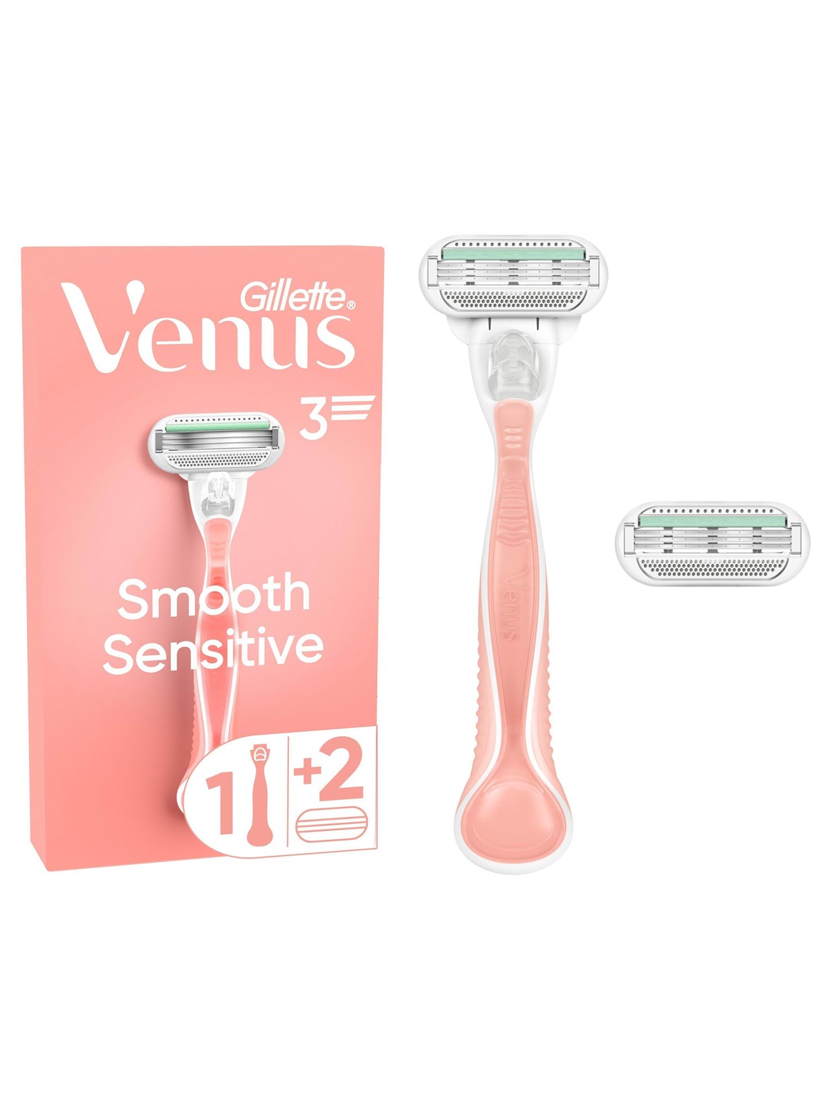 Gillette-venus Smooth Sensitive Pink Handle + 2 Refills - Rasierausstattung - 7702018575350