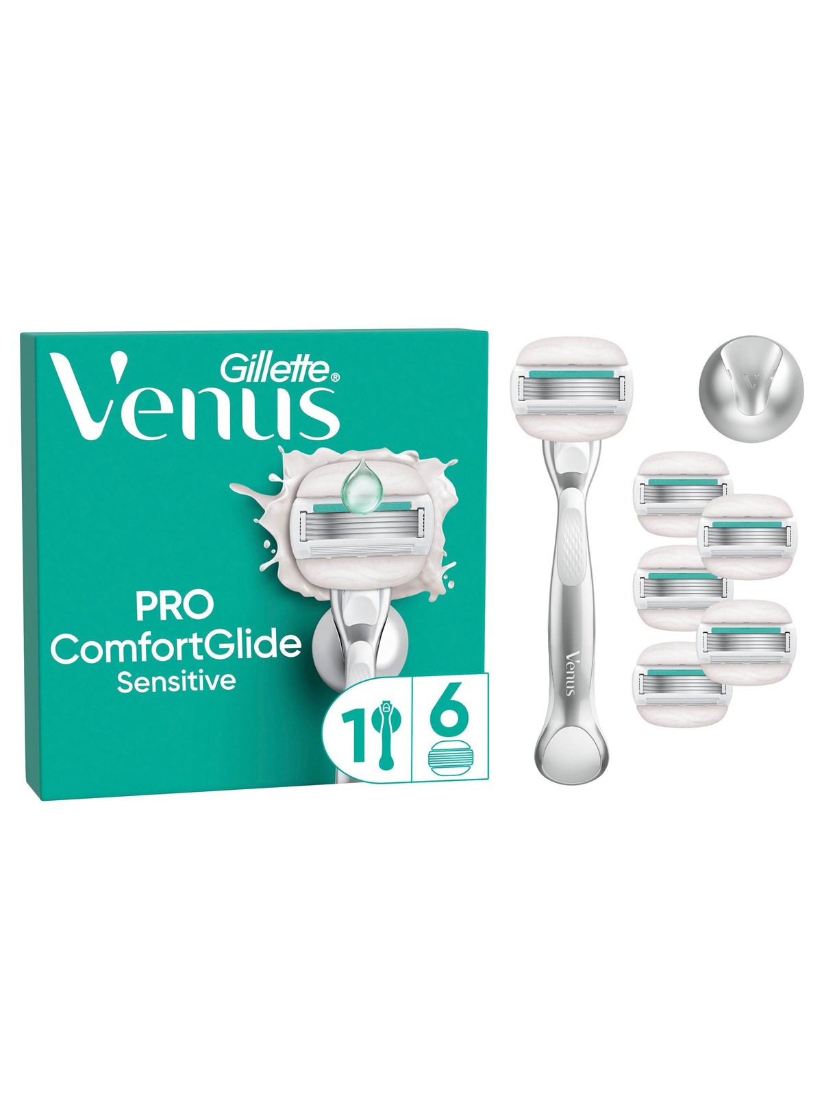 Gillette-venus Pro CG Sensitive Handle + 6 Refills + 1 Hook - Rasierausstattung - 8700216188661