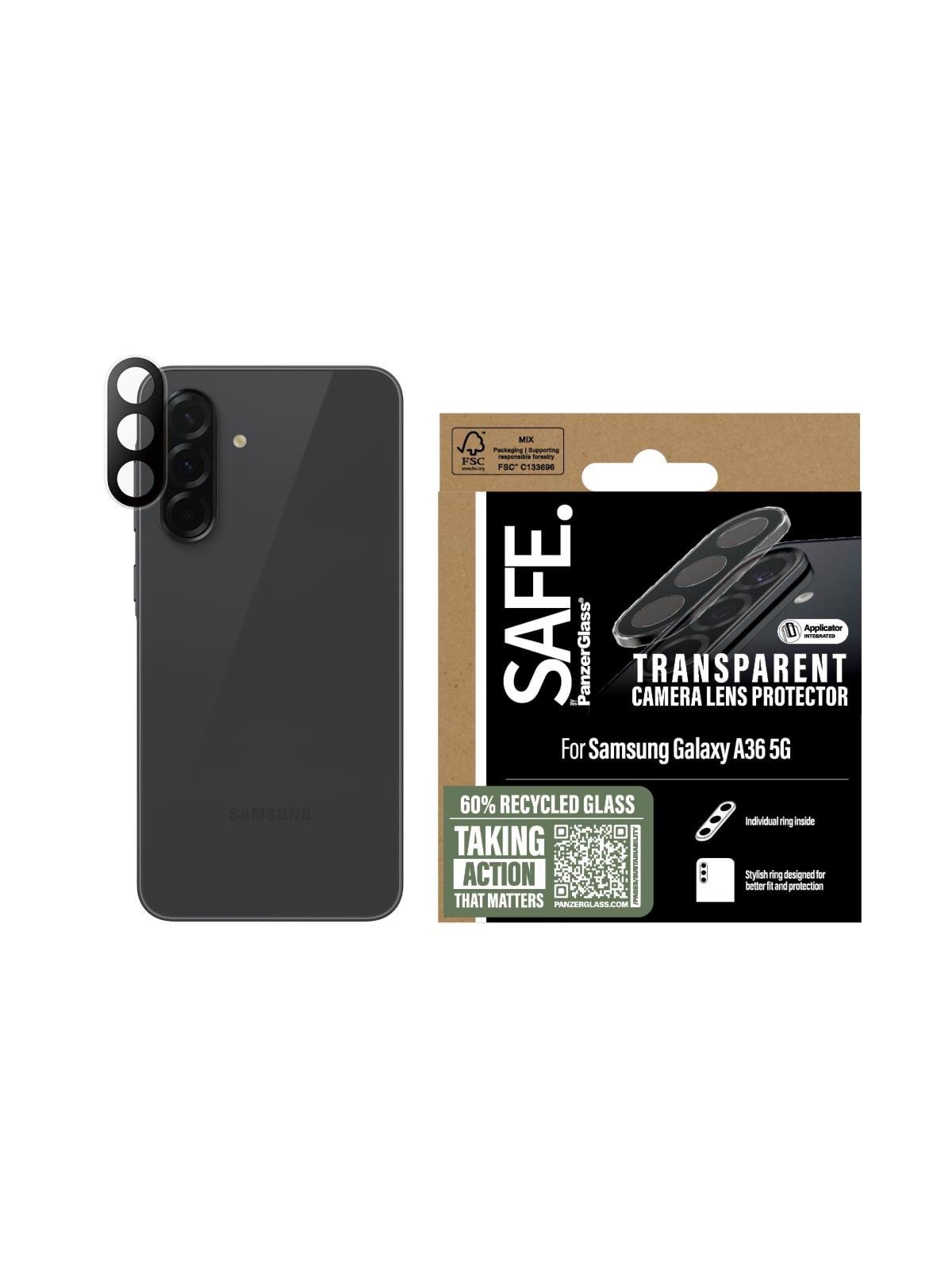 Safe by Panzerglass Camera Lens Protector Transparent Samsung Galaxy A36 5G - Handys Schutzfolie - Sarritrg38083