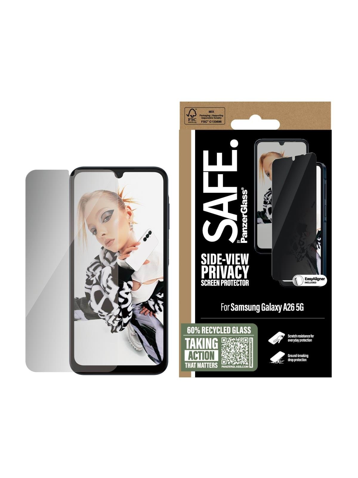 Safe by Panzerglass Privacy Screen Protector Samsung Galaxy A26 5G | Ultra-wide Fit - Handys Schutzfolie - Sarpuwfg38541