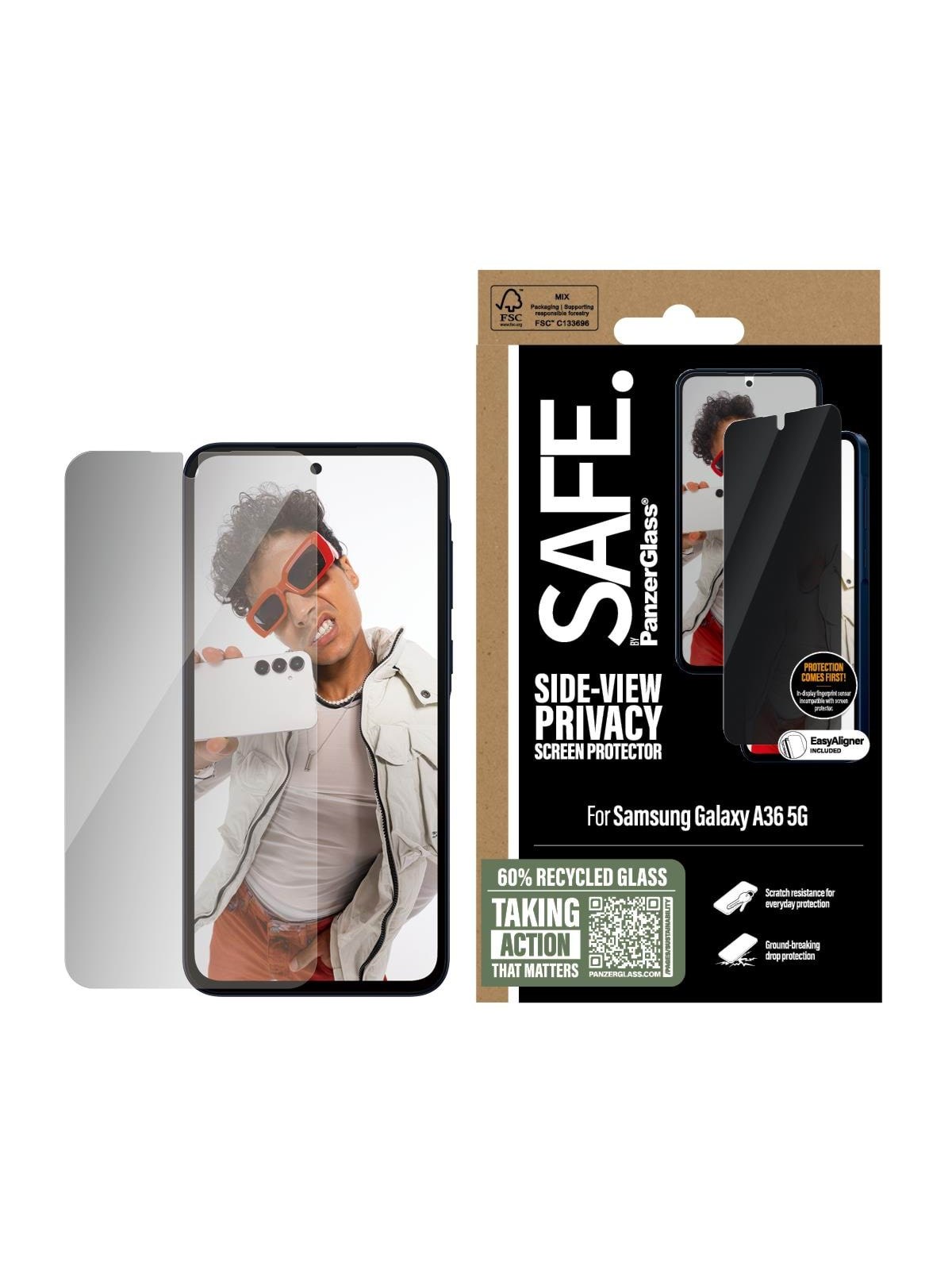 Safe by Panzerglass Privacy Screen Protector Samsung Galaxy A36 5G | Ultra-wide Fit - Handys Schutzfolie - Sarpuwfg38083